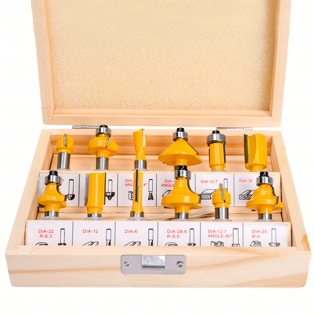 12-osaline kiirlõiketeradega puidutöö freesiotsikute komplekt 12 tk