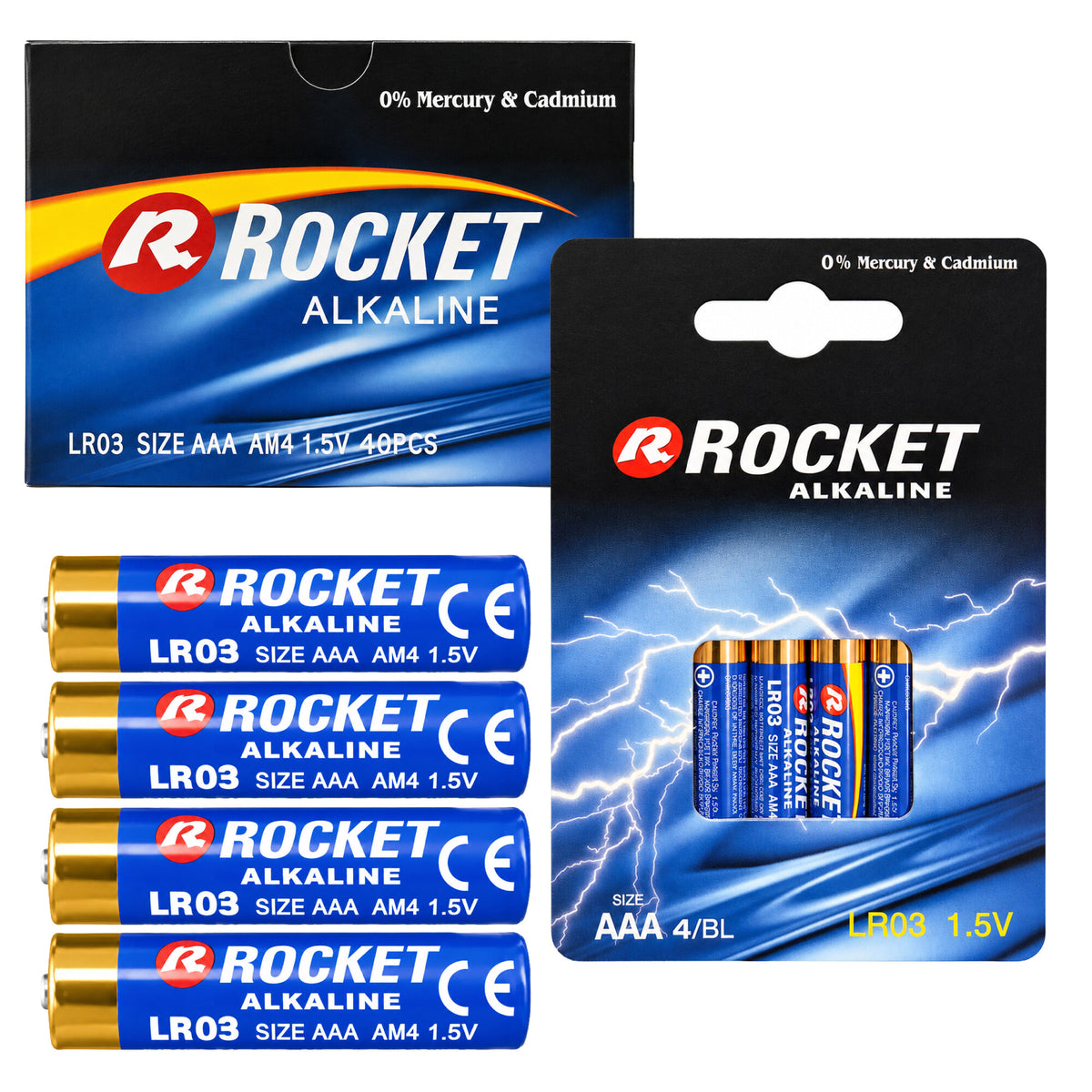 Rocket AAA leelispatareid 1,5 V 40 tk RL034BL