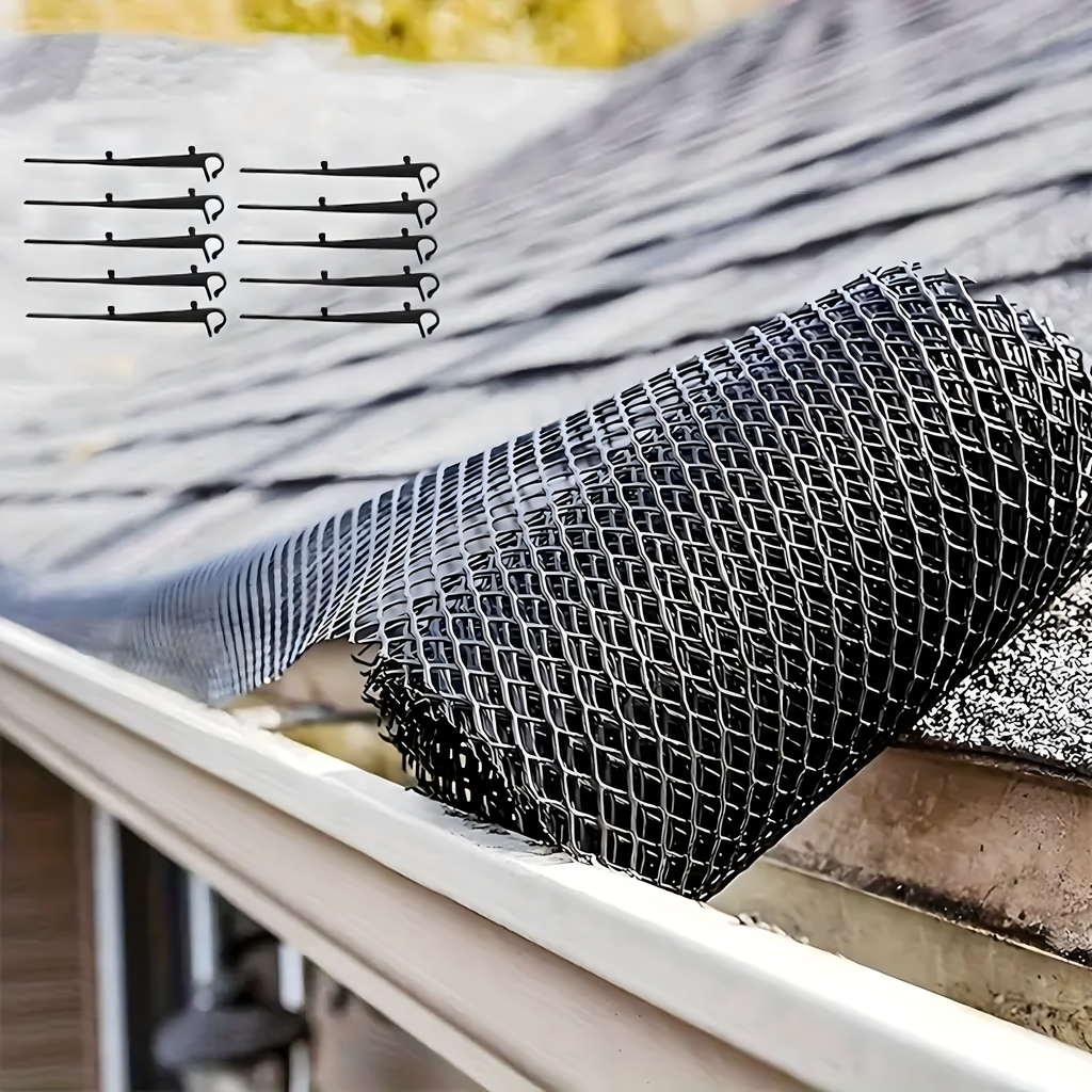 Gutter Leaf and Debris Guard Mesh 0.15x6m with Clips