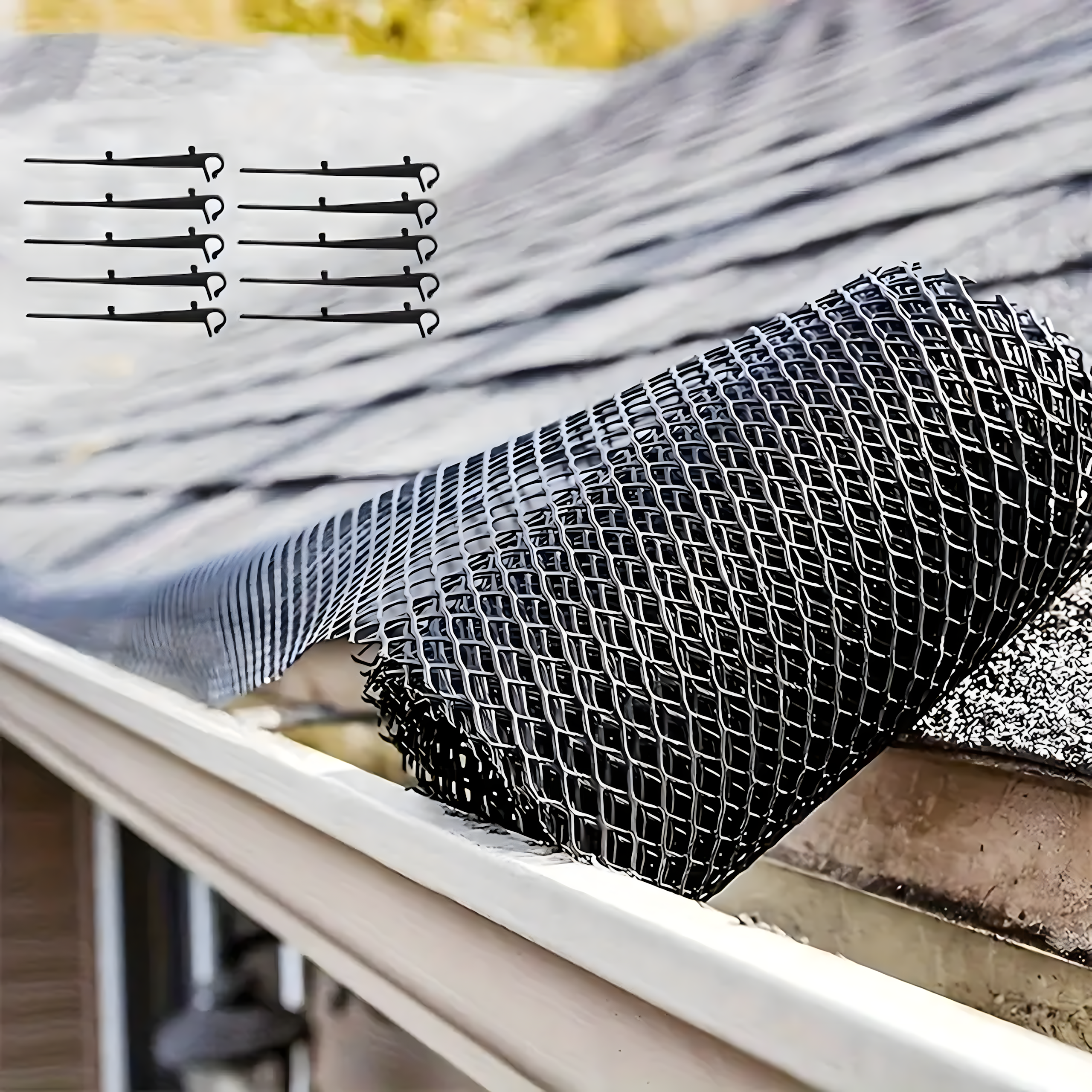 Gutter Leaf and Debris Guard Mesh 0.15x6m with Clips
