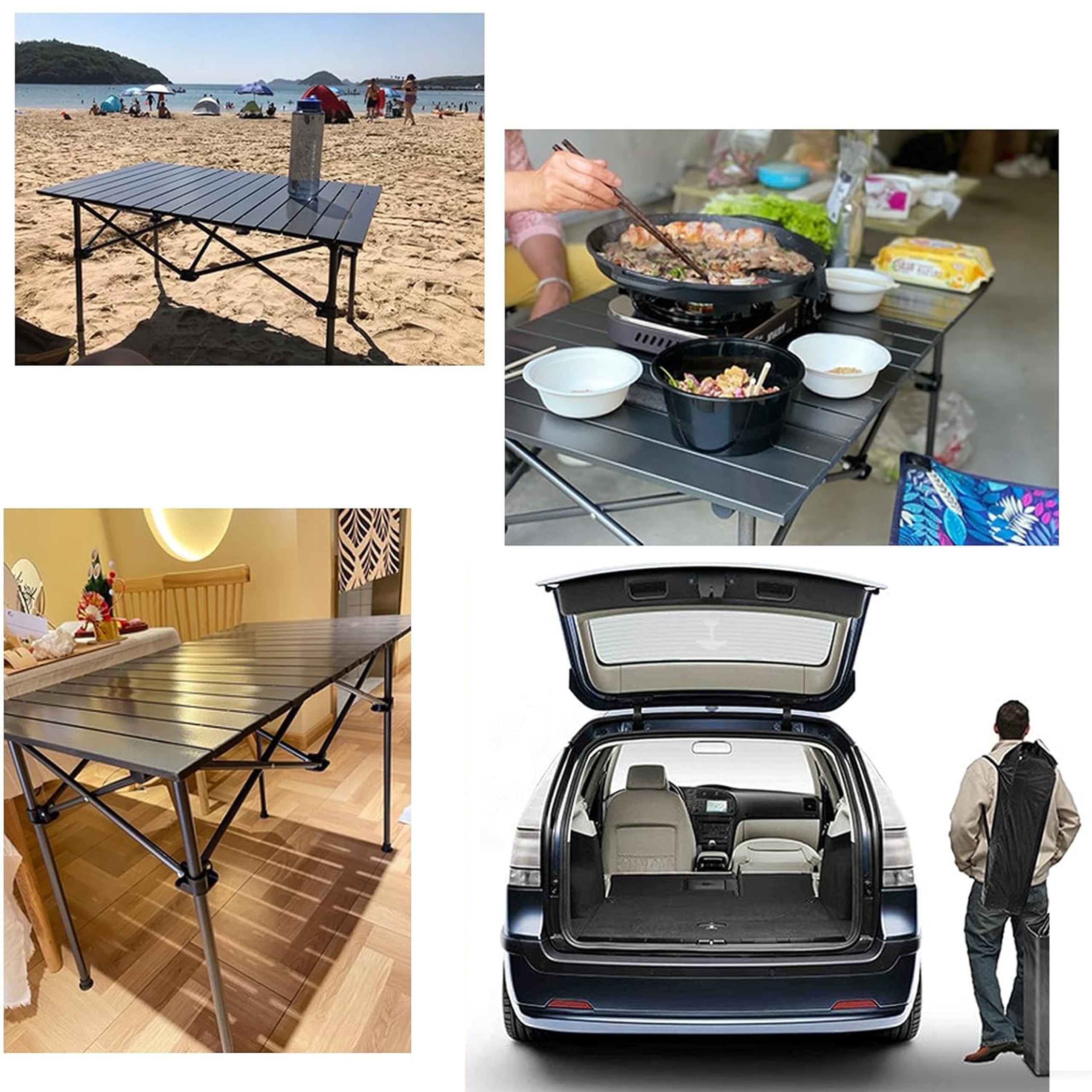 Folding Travel Camping Garden Table with Carry Bag 95x55x50 cm