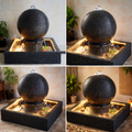 Large Garden Water Fountain with LED Sphere 90x90x98 cm