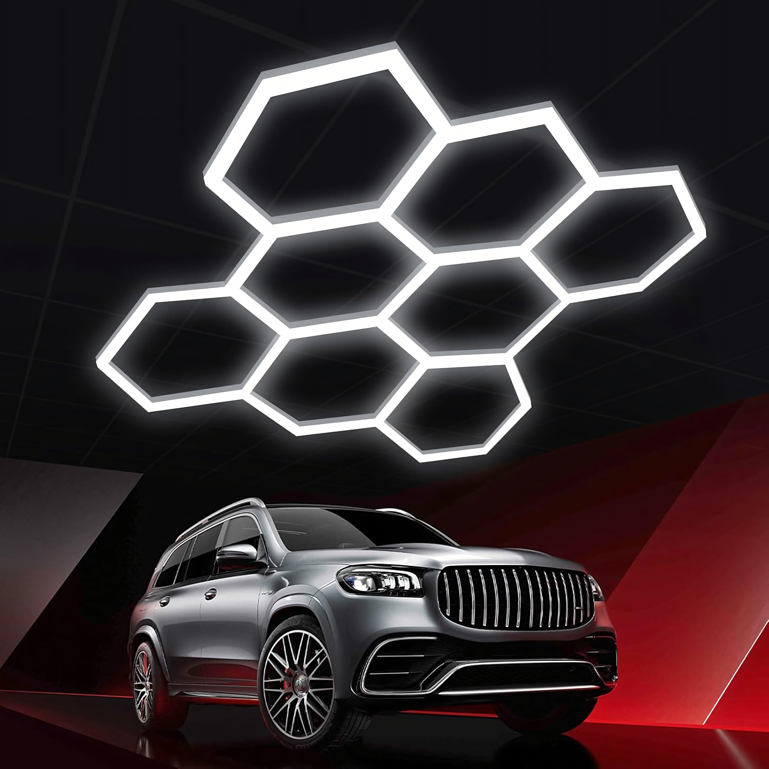 60x LED kuusnurkne paneelvalgusti 257x244cm 280W 6500K