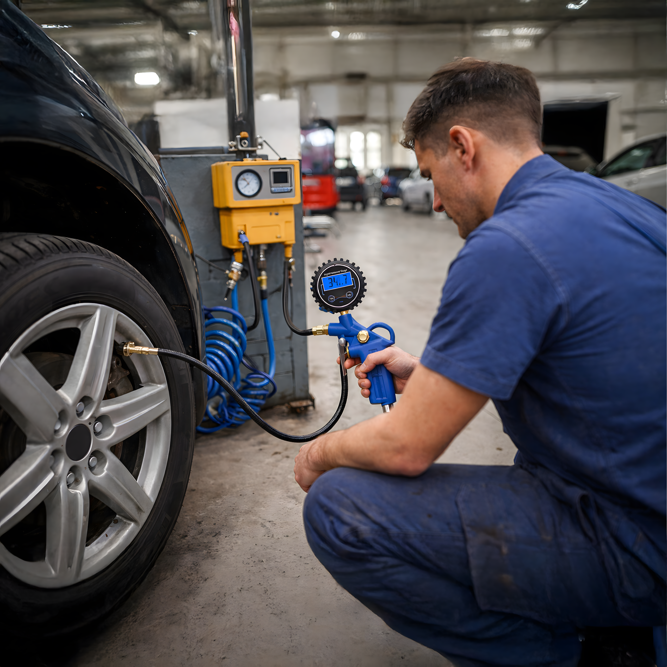 Digital Tire Inflator Gun with Electronic Pressure Gauge 14Bar