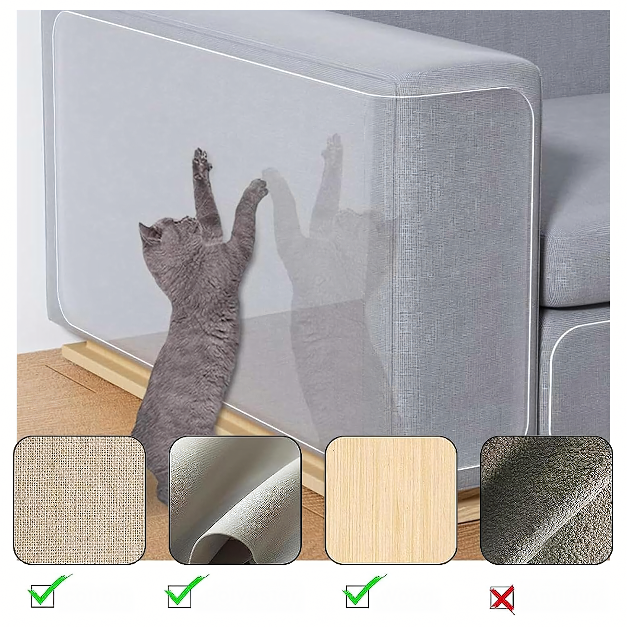 Kaitsekile mööbliustele kassikraapijale 5 tk 45x15cm