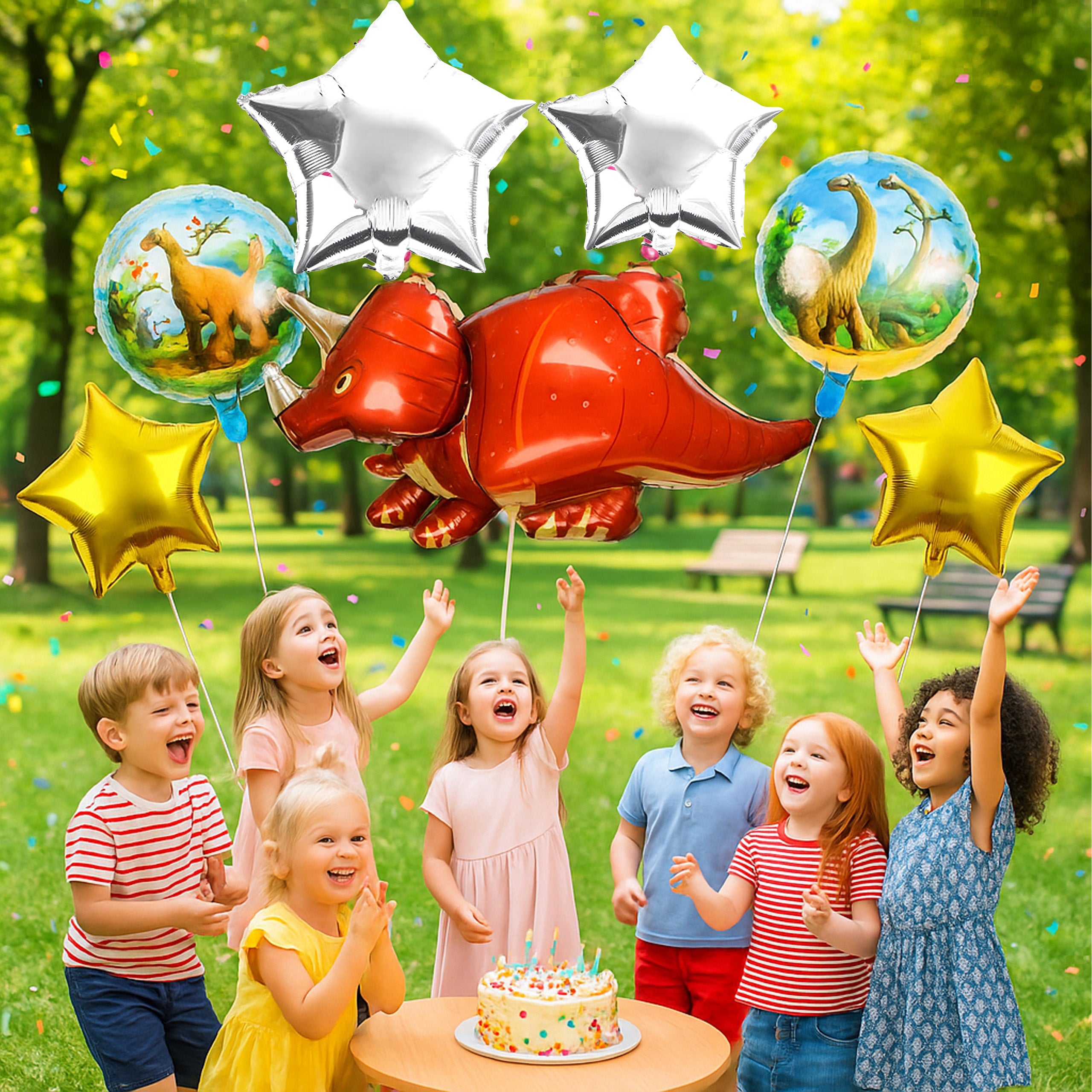 Set of Dinosaur Birthday Balloons for Birthdays Birthday Parties 5 pcs