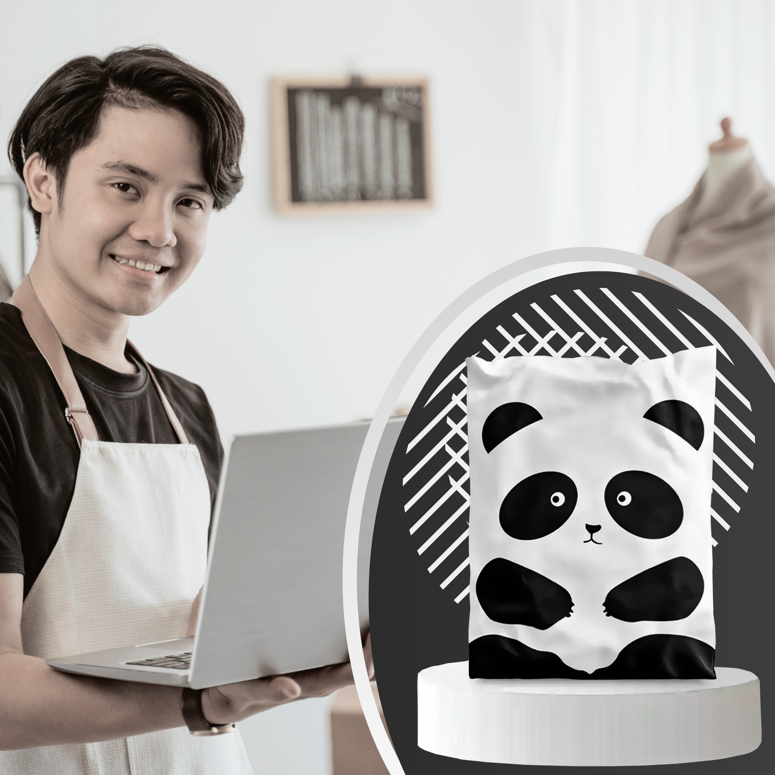 Tugevad kullerposti kotid 255x370 mm Panda 50 tk