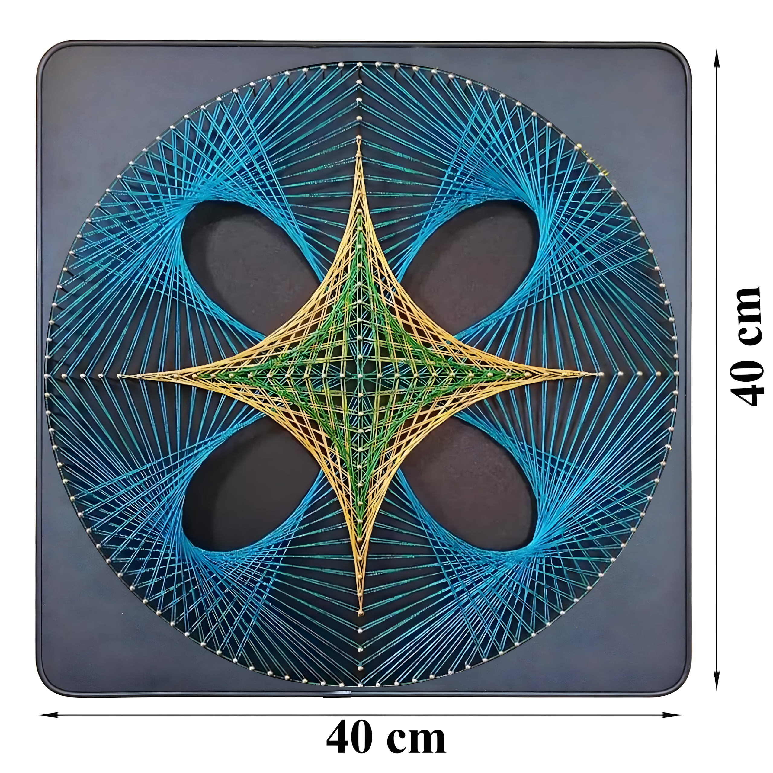 Loominguline komplekt niidikunsti põimimiseks, niidipildi raam 40x40 cm