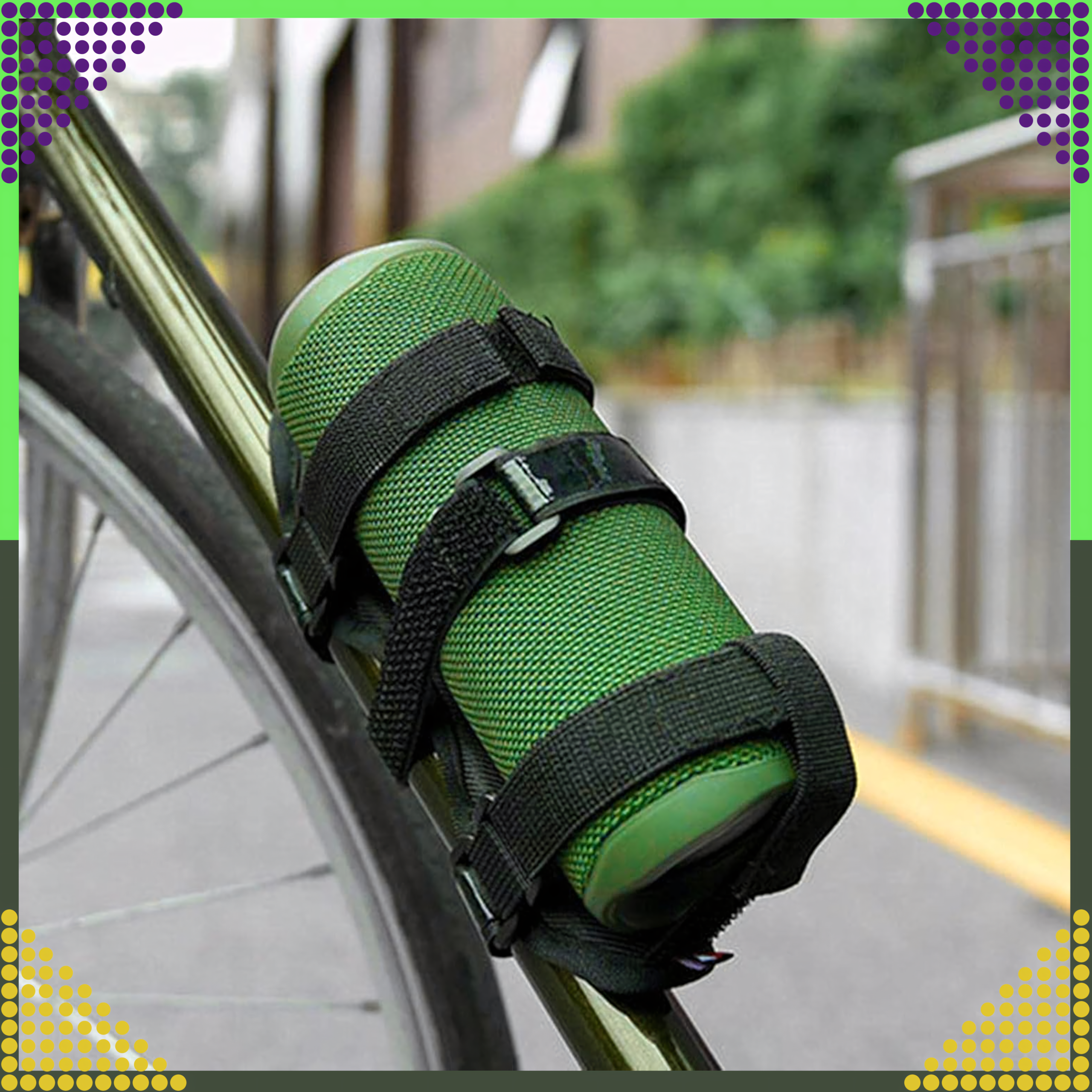 Jalgratta hoidik jalgrattale, mootorrattale, kinnitatav takjapaelaga kõlari või veepudeli külge