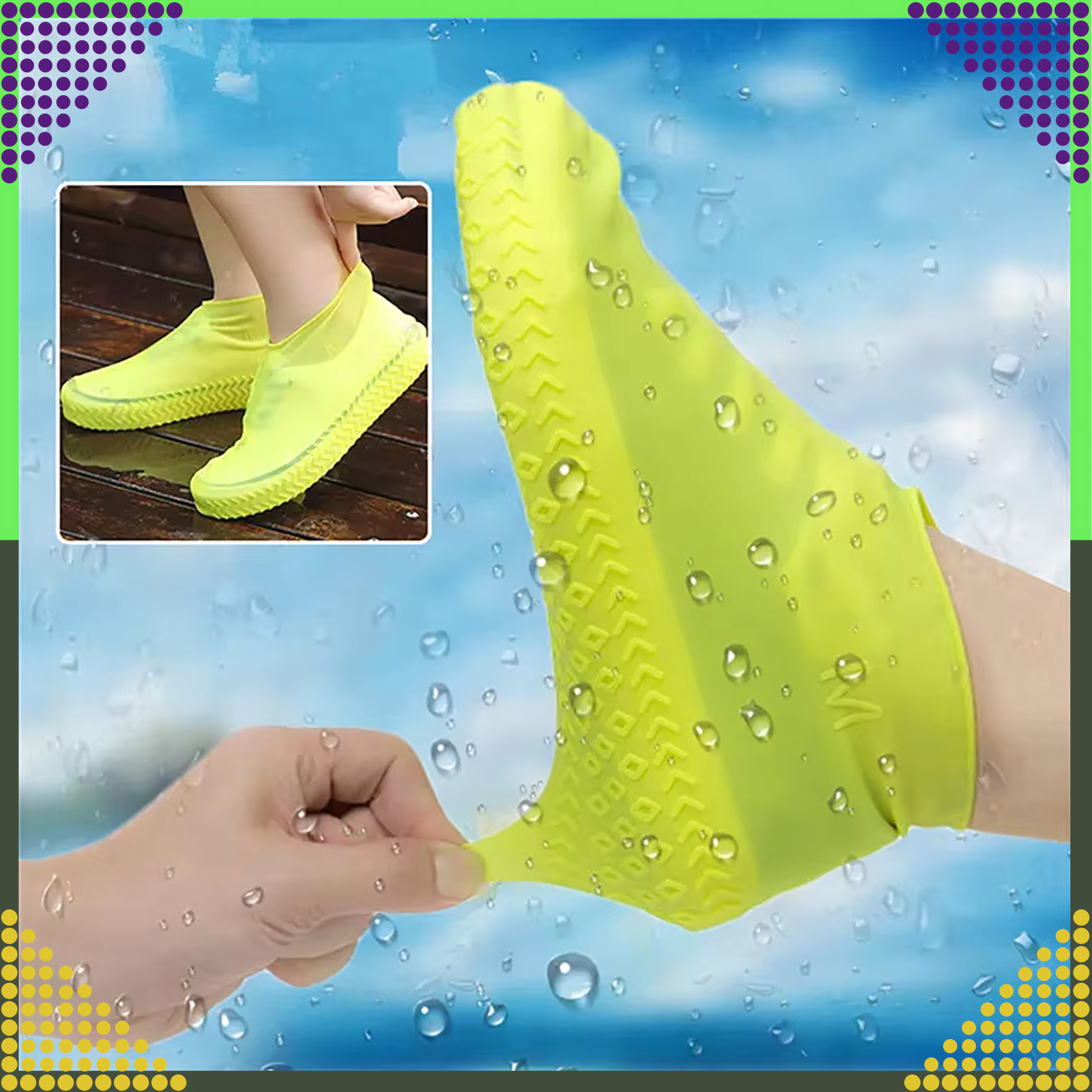 Waterproof Protectors Rain Shoe Covers Anti-Slip Wellington Boots S