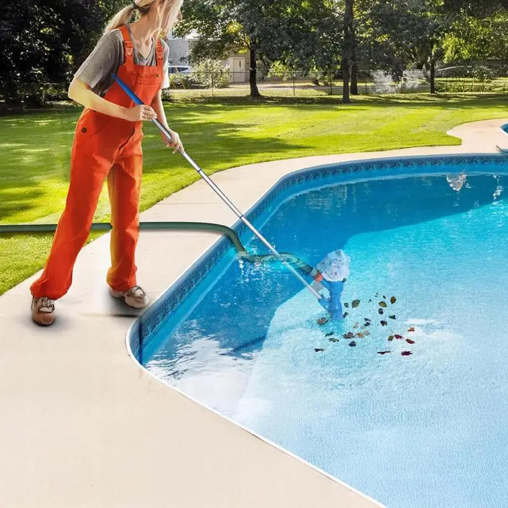 Pool and Spa Bottom Cleaning Set with Vacuum Brush and Net