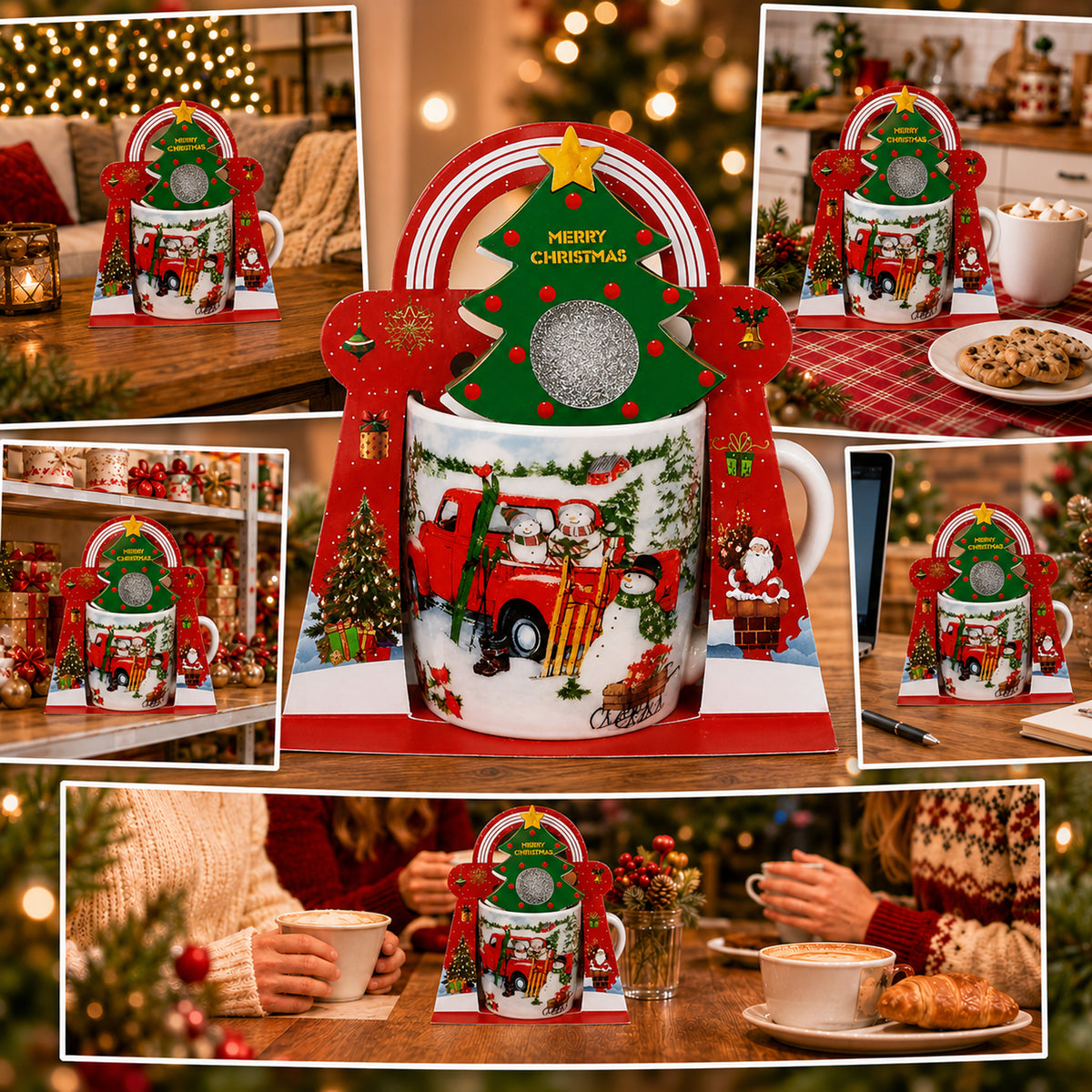 Christmas Mug Santa Snowman Christmas Tree Gift 200 ml