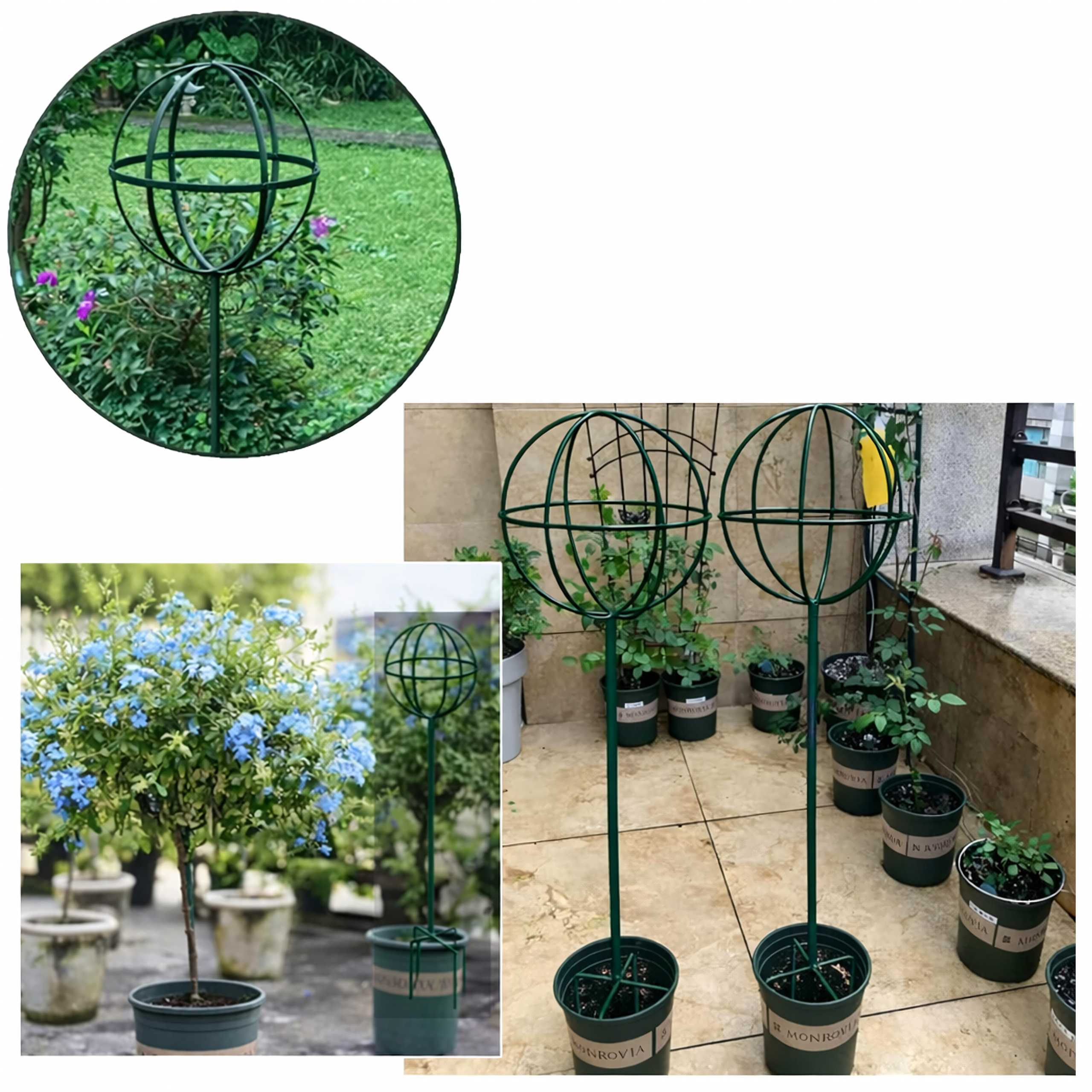 Metal Garden Pergola Support for Climbing Roses and Flowers 50x10cm Green