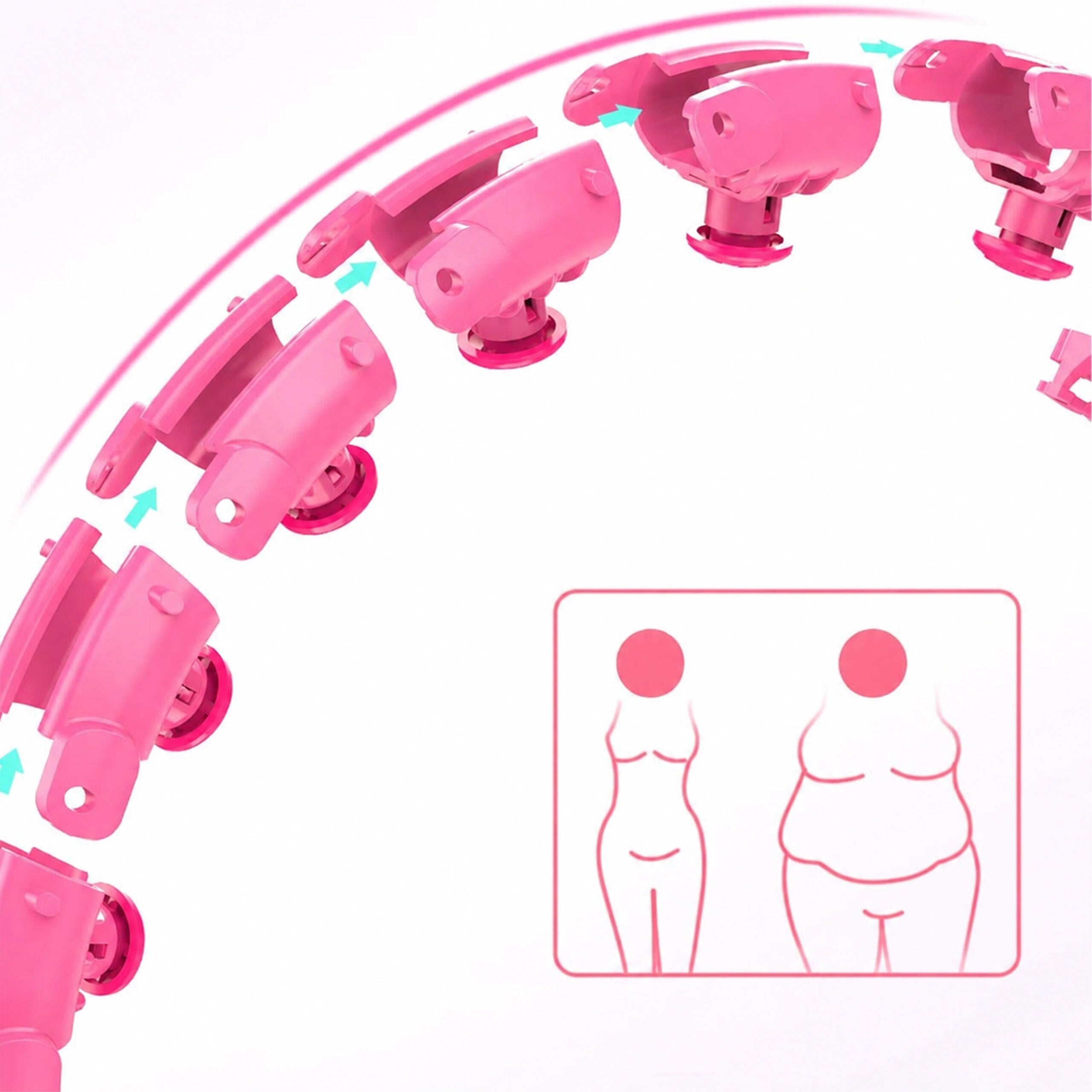 Weighted Hula Hoop with Massage Nodes Foldable Plus Size