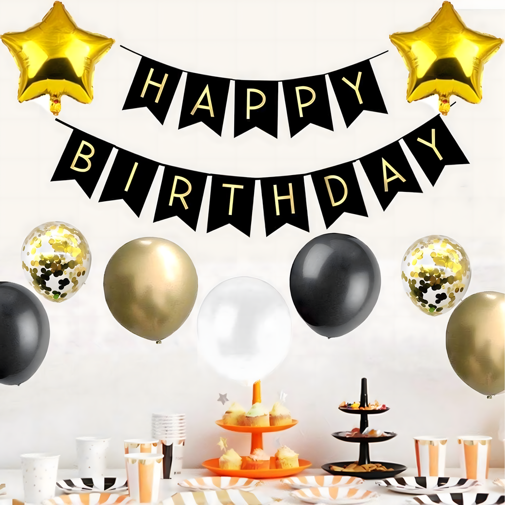 Õhupallikomplekt Dekoratsioon Õhupallid 30. Sünnipäevaks Kardinasein Black Kuld