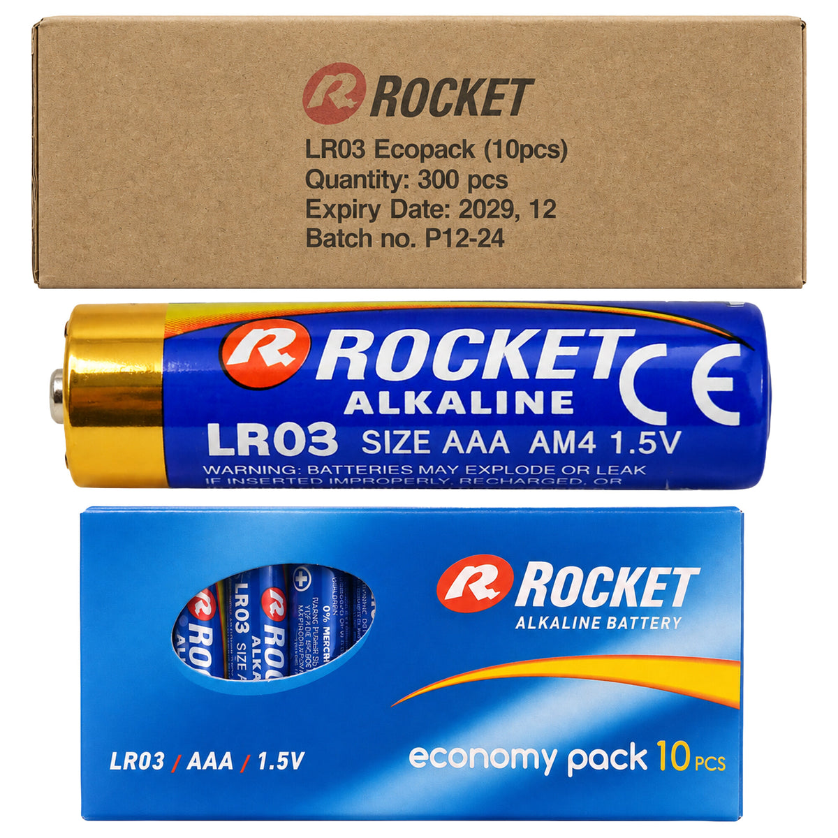 300 tk AAA leelispatareisid LR03 1,5 V LRO310ECOPACK