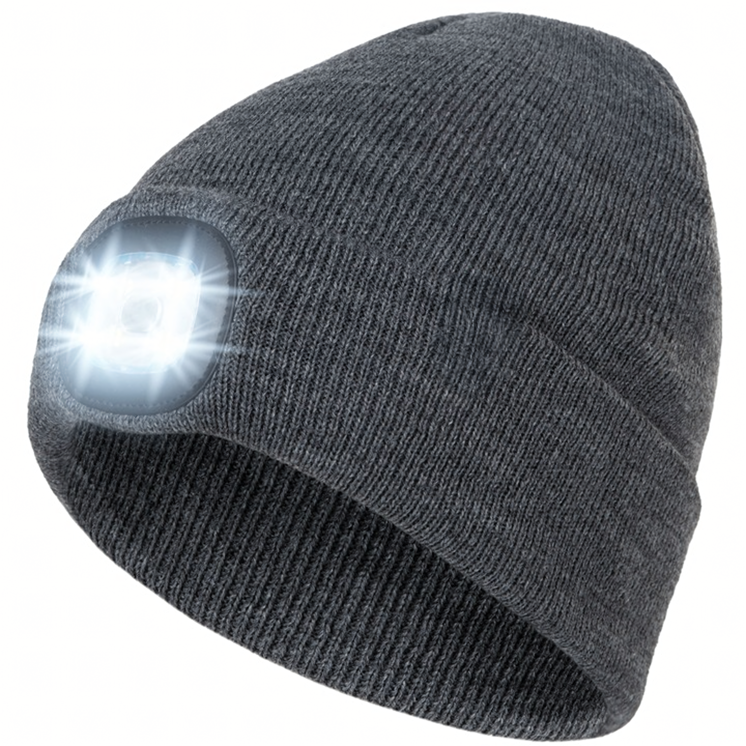 Talvemüts LED-taskulambi ja tööesilambiga jooksmiseks, hall