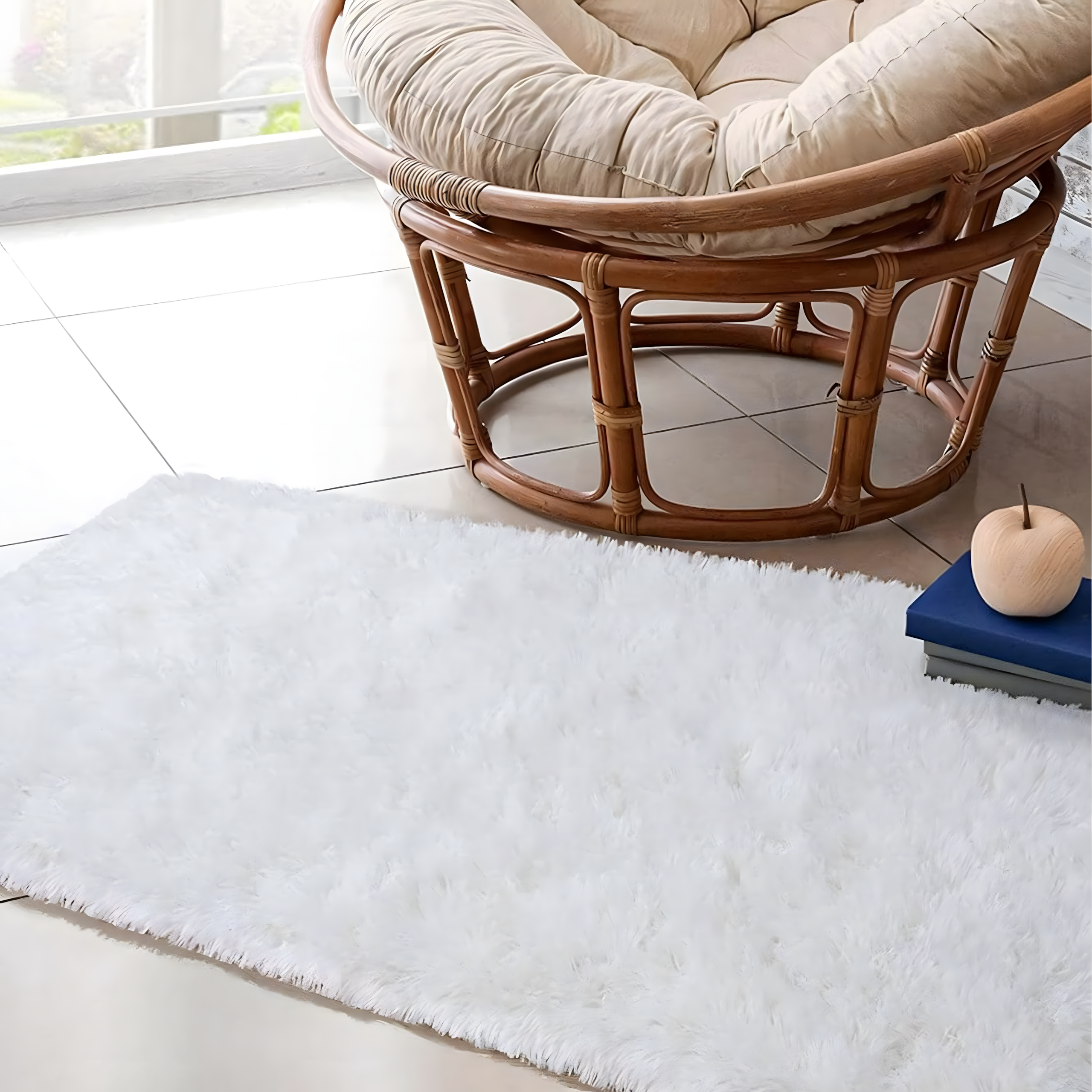 Soft Plush Shaggy Carpet Dense Woolly Large Fluffy for Living Room 120x80cm