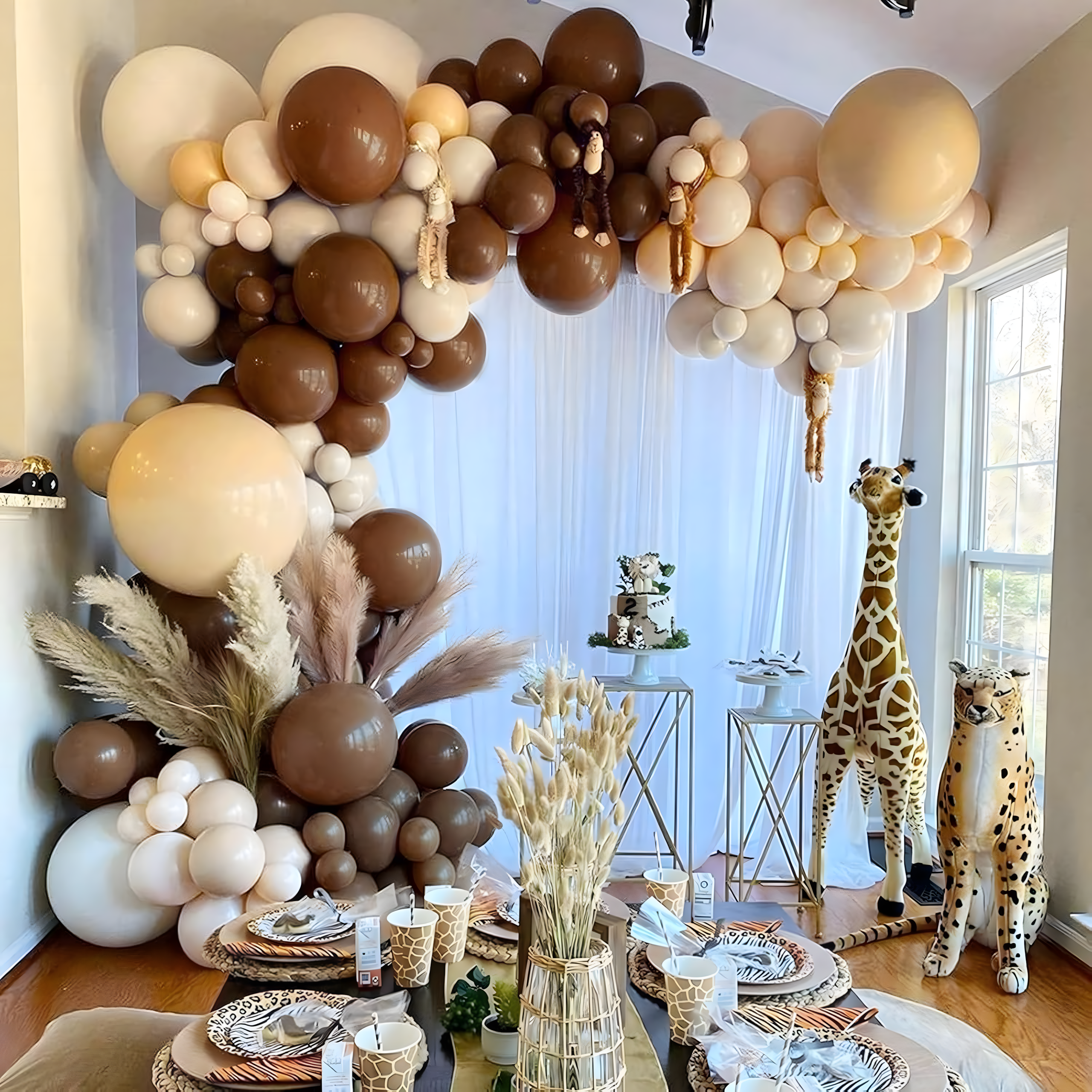 Õhupallikaare komplekt sünnipäevaks ja pulmadeks, kuldne-pruun, 141 tk