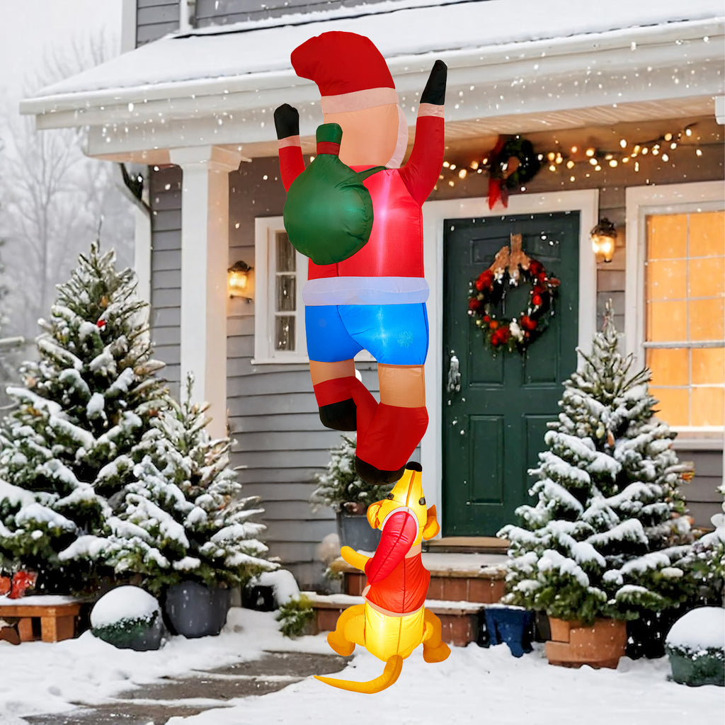 Täispuhutav jõuluvana põhjapõdraga 1.8m jõulukaunistus LED-taustvalgustusega