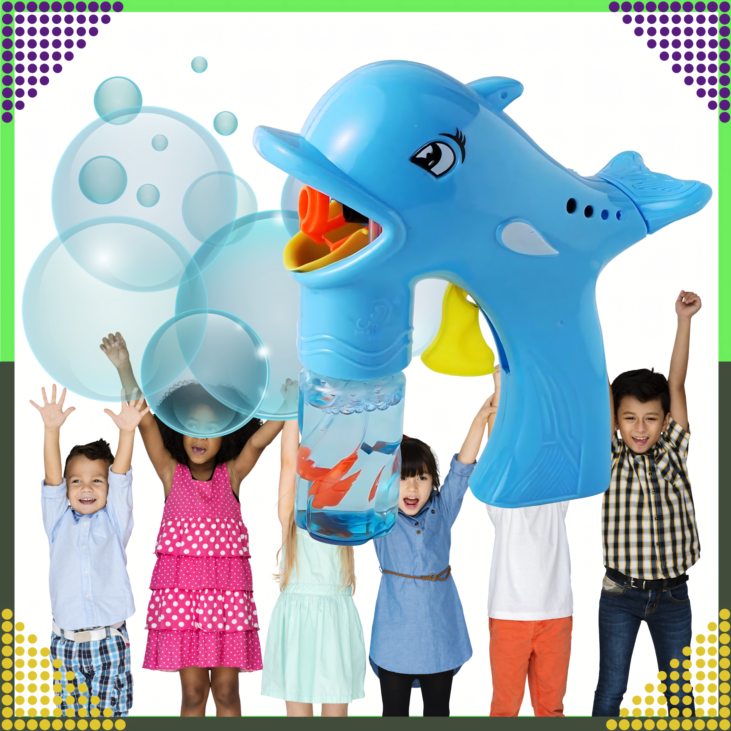 Bubble Gun Soap Bubble Machine Generator Dolphin Liquid