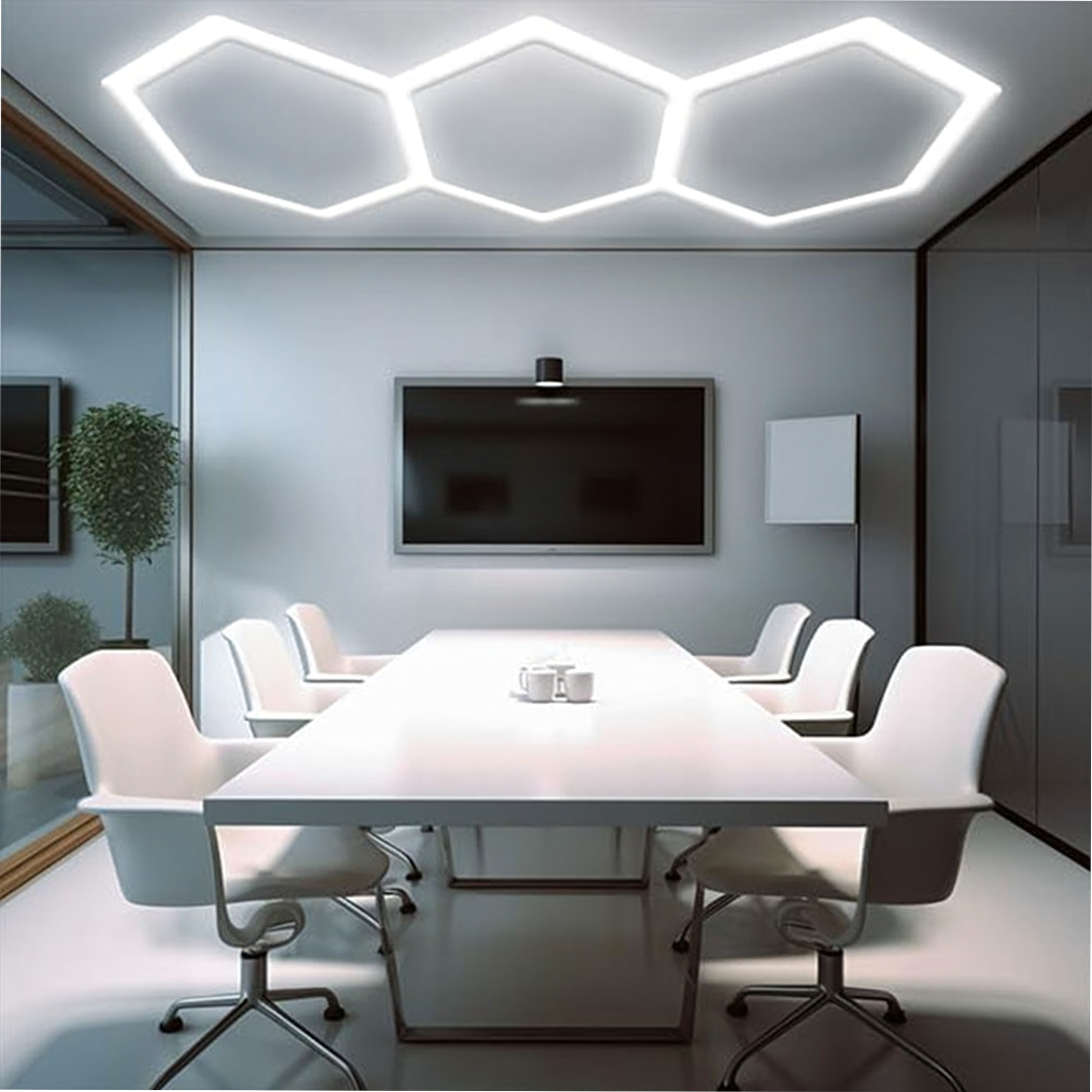 120 tk kuusnurkseid LED-paneelvalgusteid 247 × 98 cm 125 W 6500 K RC-K-2076-15773