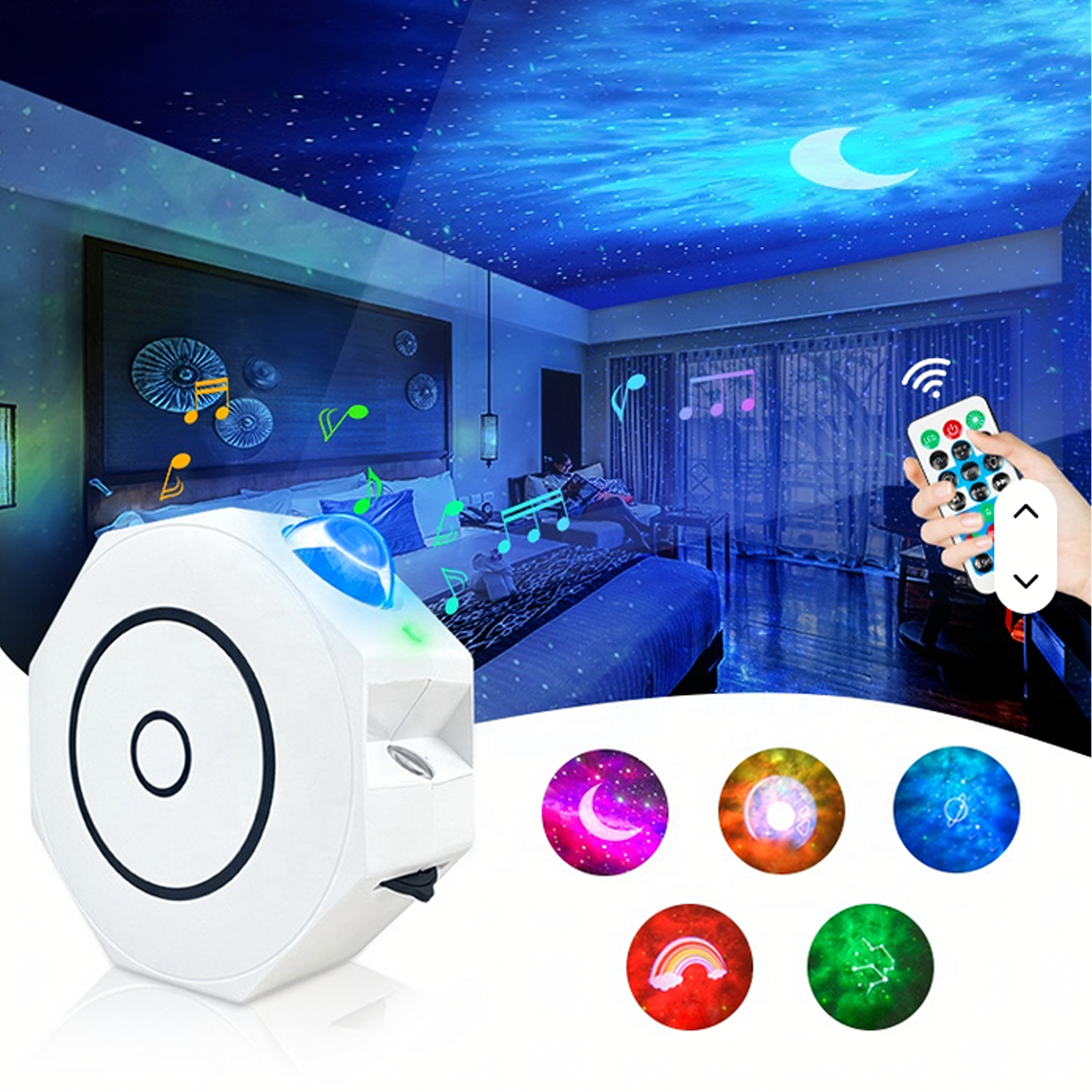 Tähtede projektor Taeva projektor LED öölamp Lõõgastus + kaugjuhtimispult