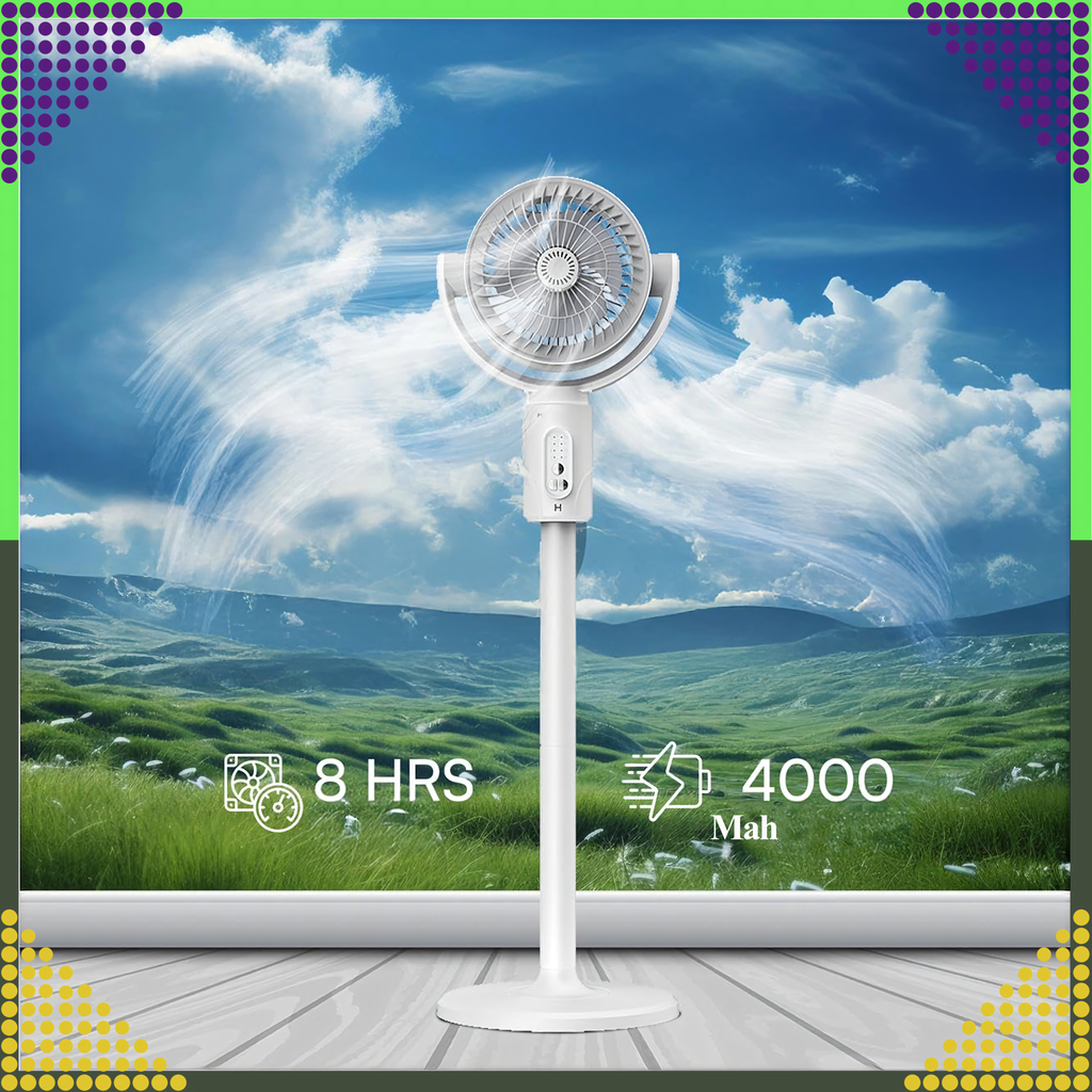 Juhtmevaba põrandaventilaator, terrassile, põrandale, kontorisse, kaugjuhtimispuldiga