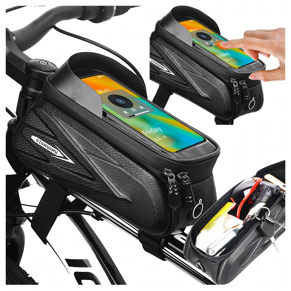 Waterproof Bicycle Handlebar Bag with Touchscreen Phone Case