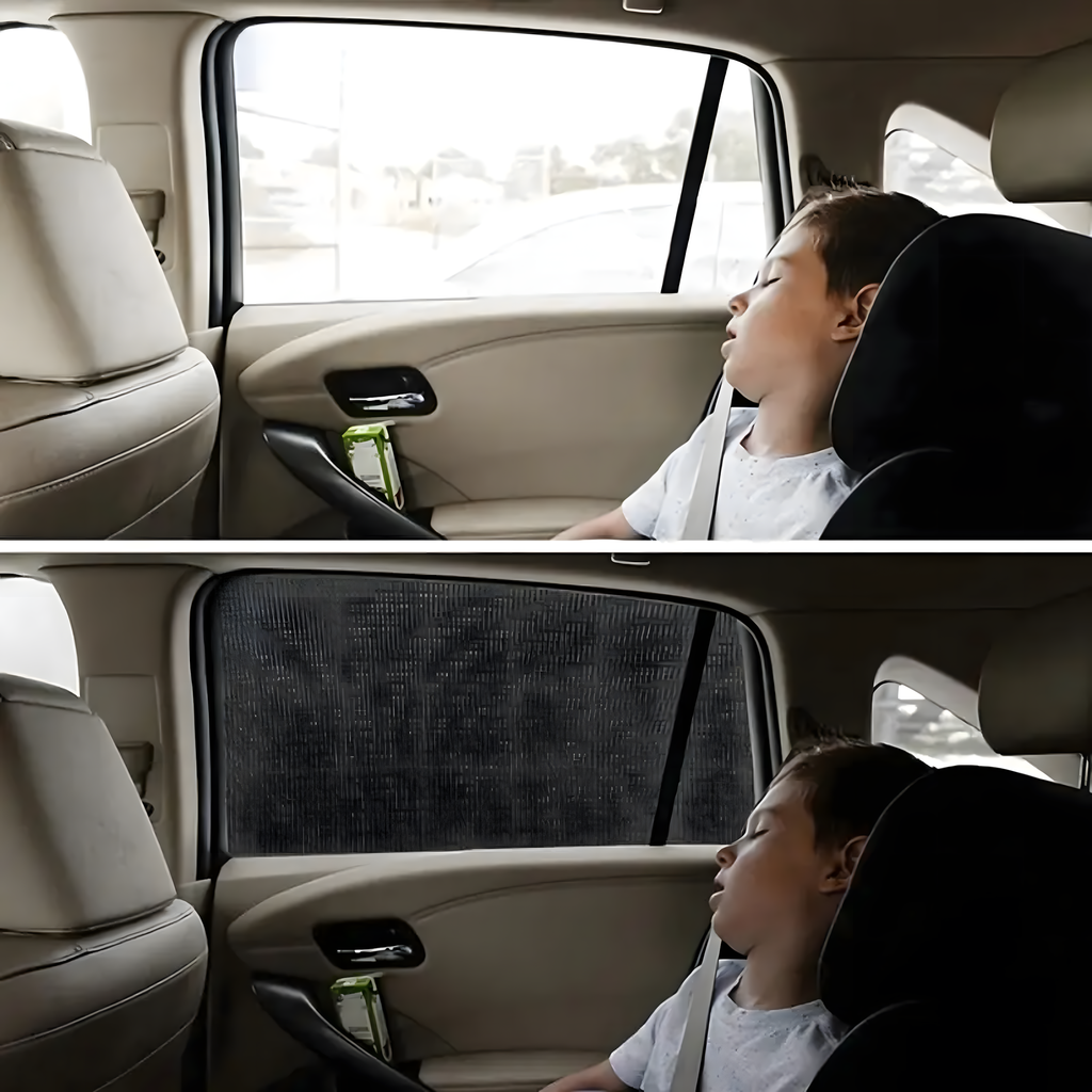 4 x Roller Blinds Sun Visor Mosquito Net for Car Window Curtains