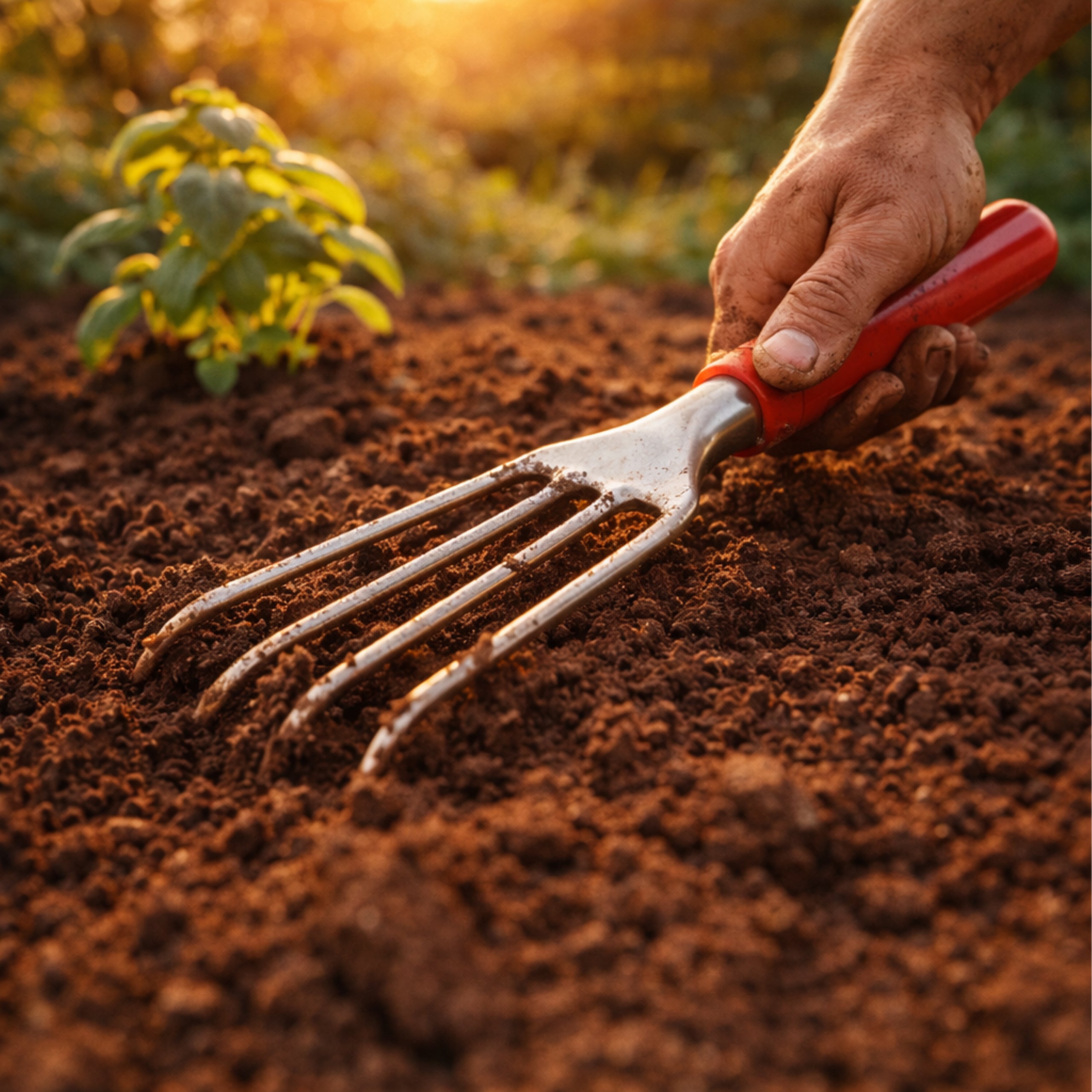Metal Garden Rake with 4 Tines 32 cm