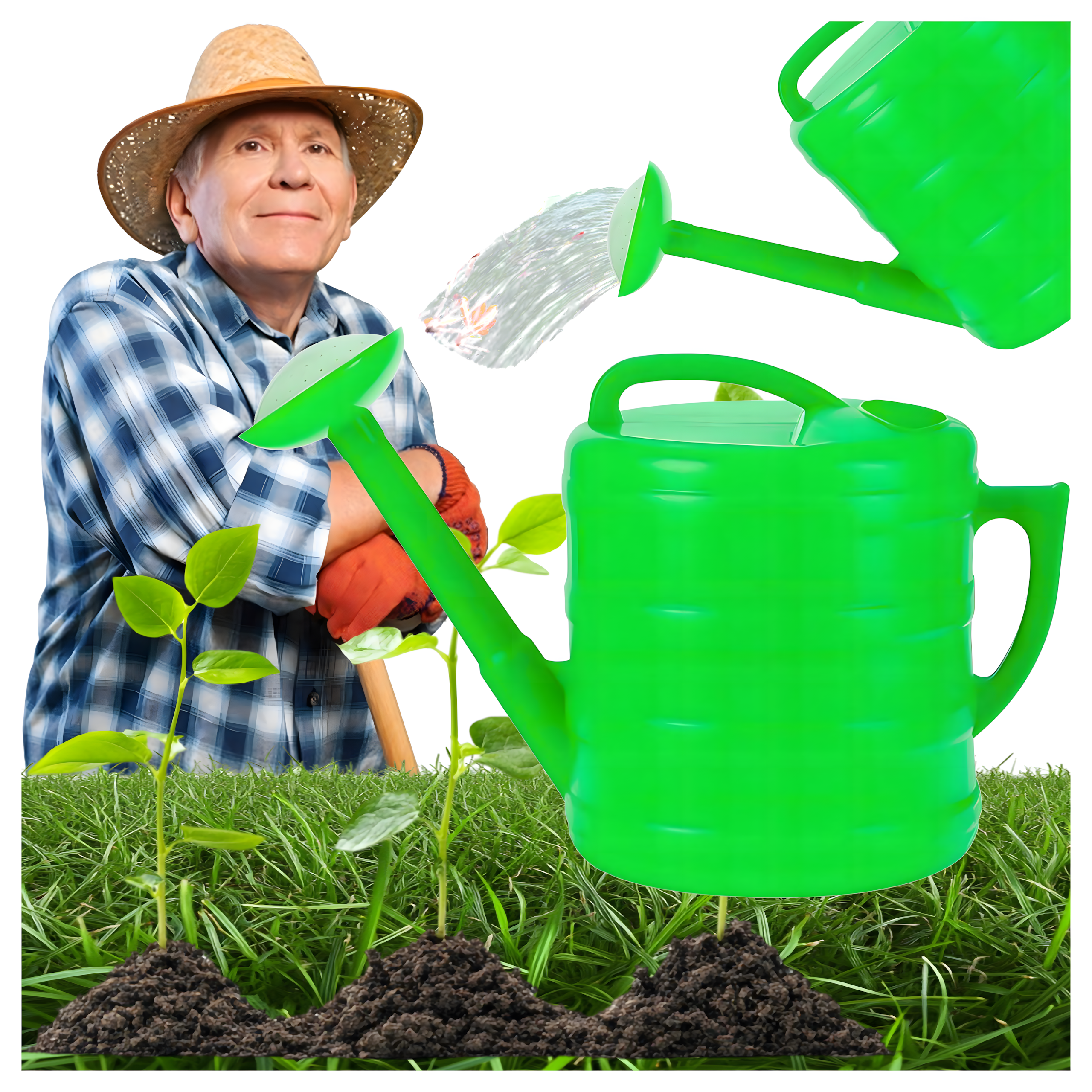 10L Oval Plastic Garden Watering Can with Watering Strainer