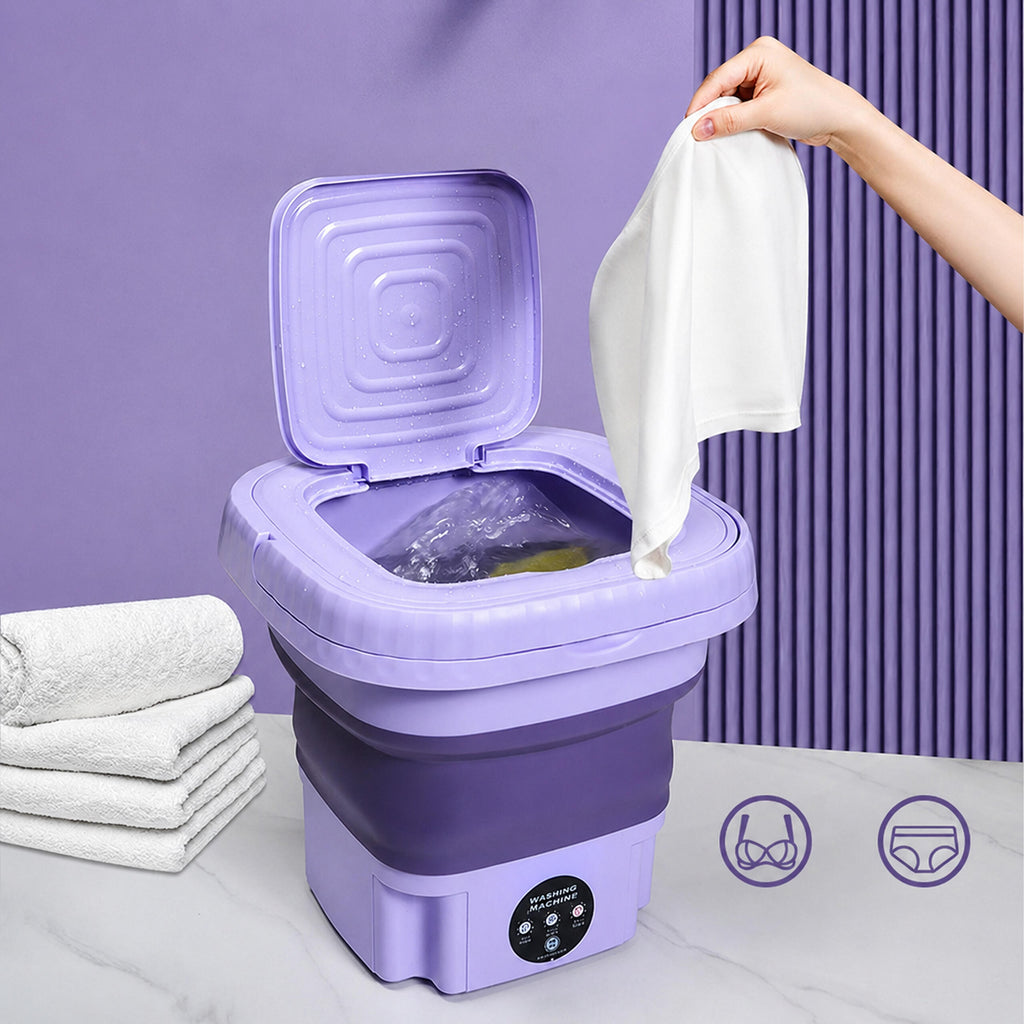 Portable Mini Folding Automatic Washing Machine 8L for Travel and Camping