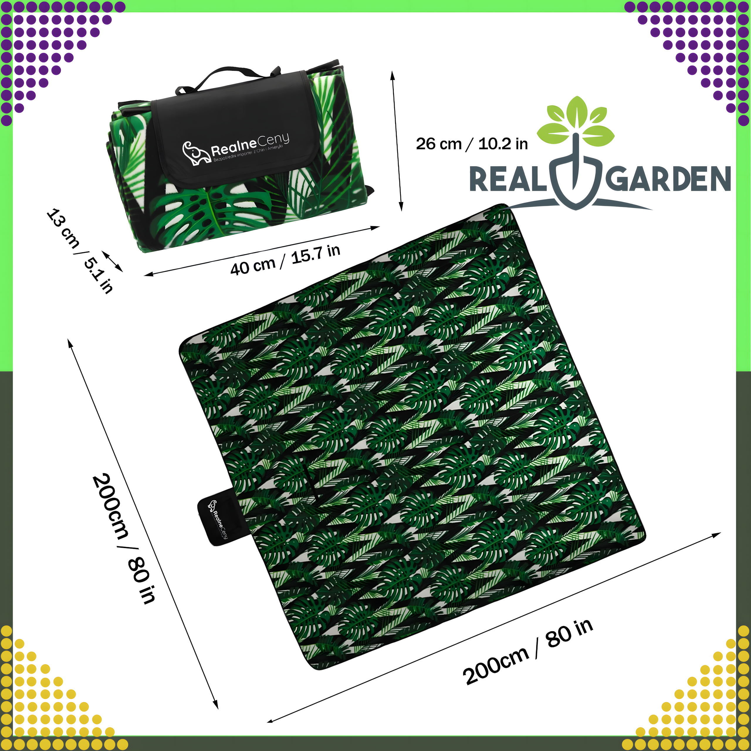 Välitekk Piknikuks Rannamatt Isolatsiooniga Kokkupandav Veekindel 200 cm