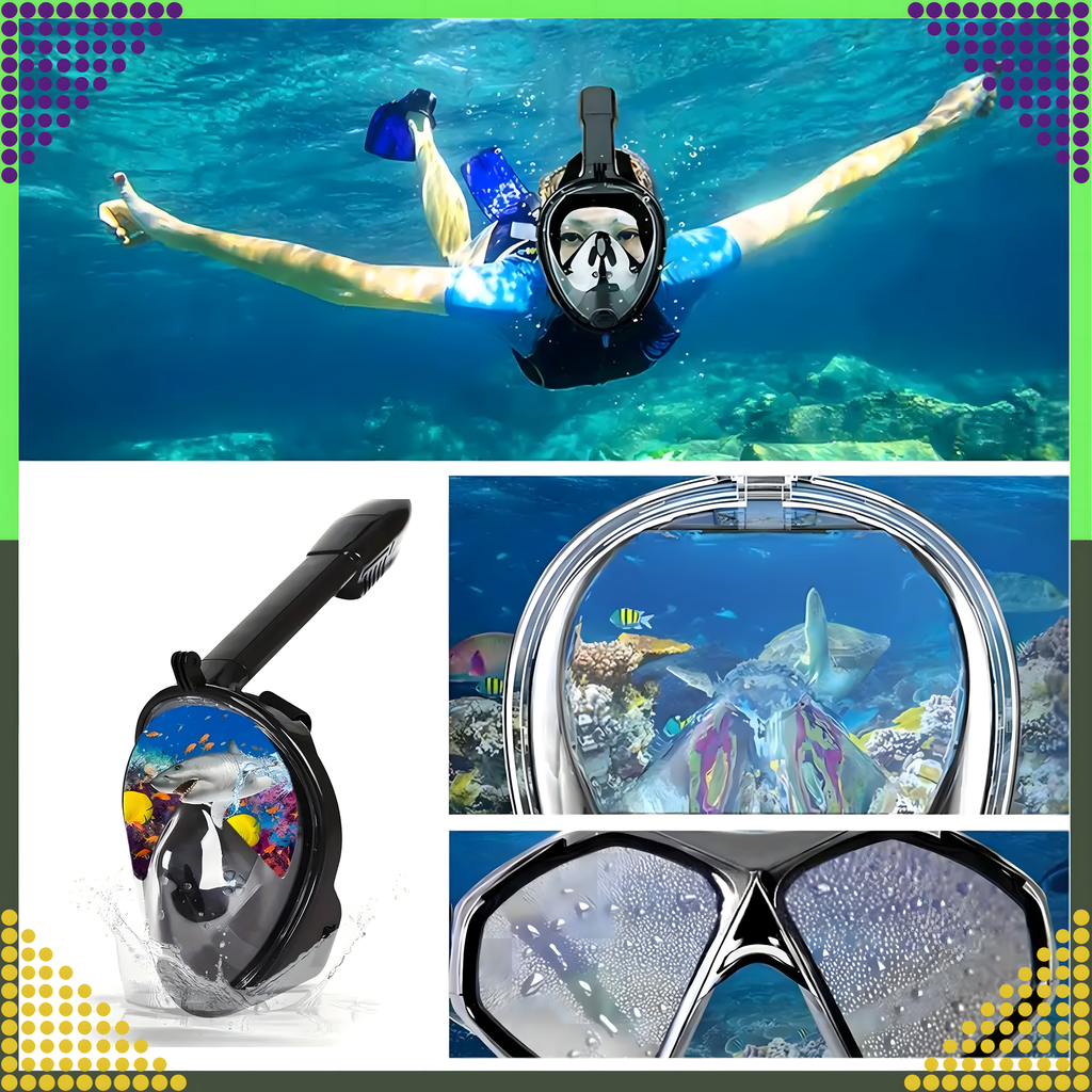 Sukeldumismask ujumiseks ja snorgeldamiseks, täismask vees kasutamiseks, basseini jaoks L/XL