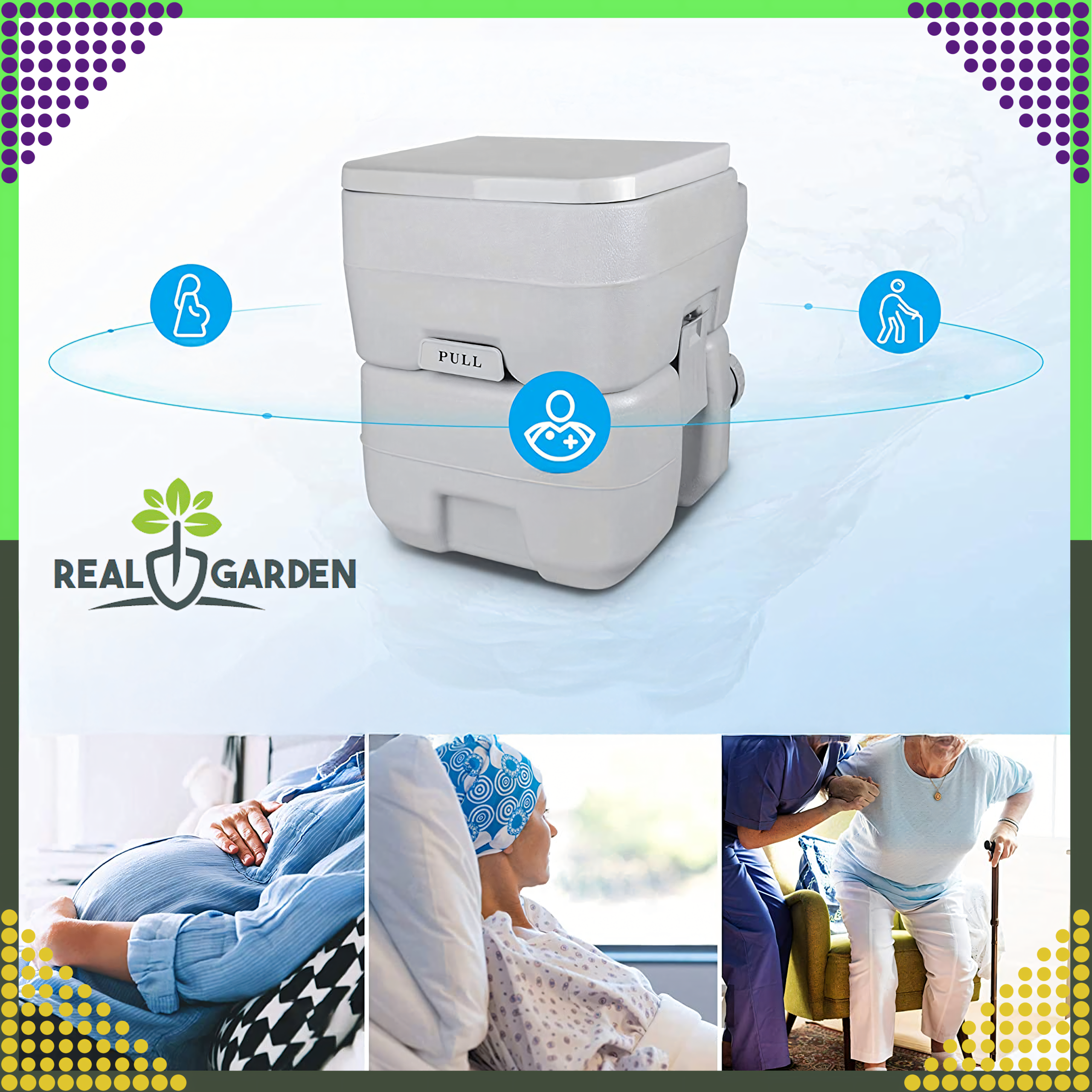 Portable Tourist Travel Toilet with Flush for Camping