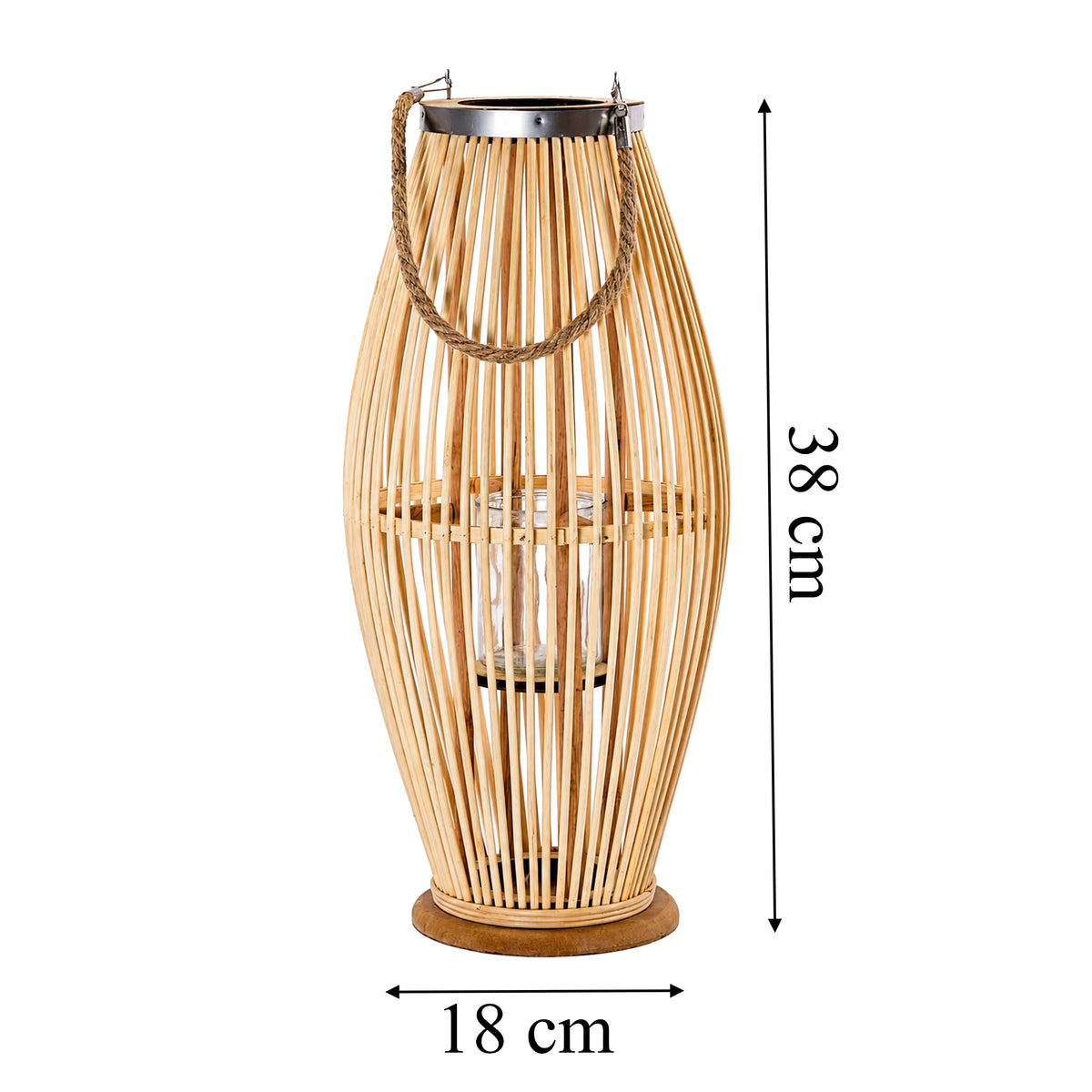 Puidust aialatern 38 cm, seisev dekoratiivne küünlahoidja RC-K-2605