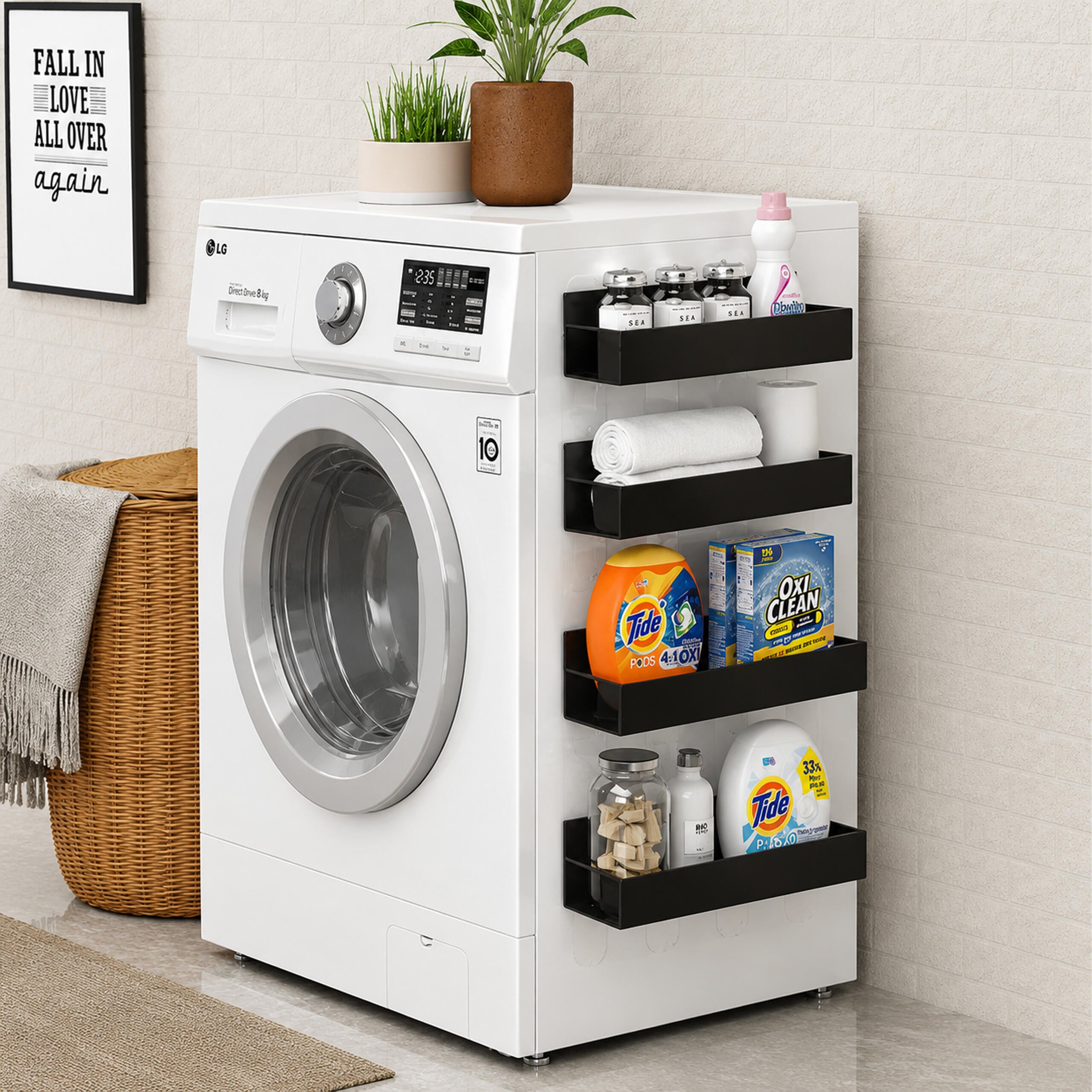Magnetic Shelf for Refrigerator, Washing Machine, Spices, Hooks Kitchen Organizer 2 pcs