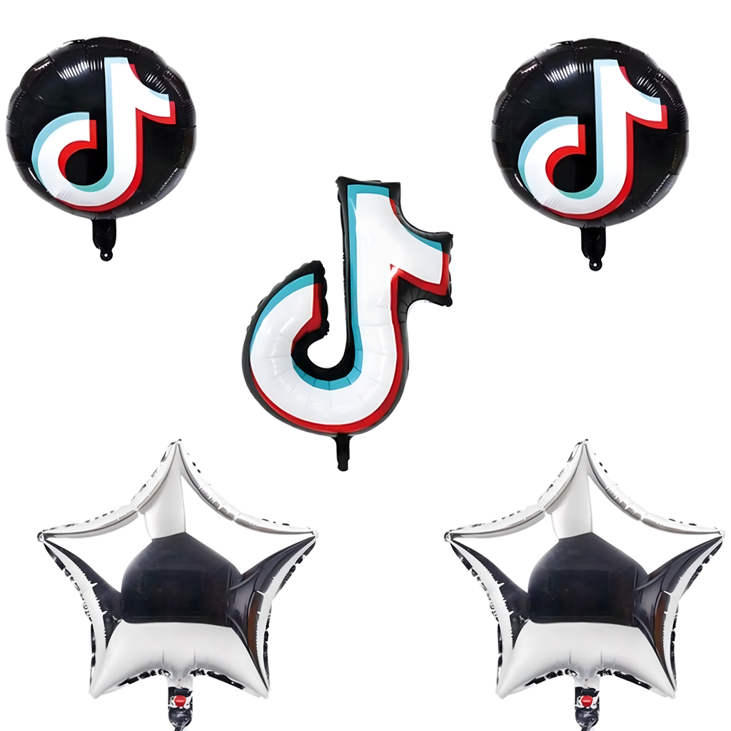 Õhupallide komplekt Tik Tok Note sünnipäevadeks ja sünnipäevapidudeks 5 tk