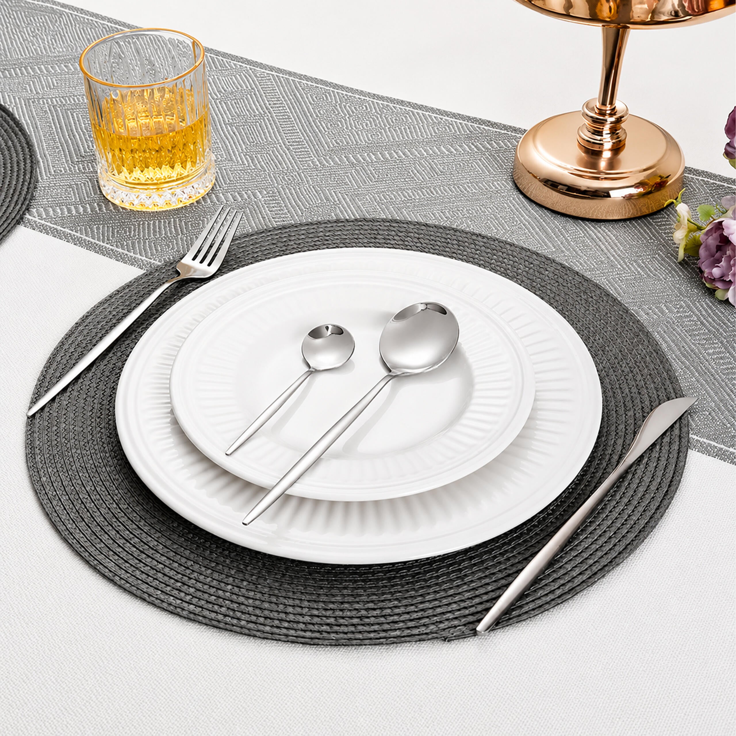 24-Piece Cutlery Set for 6 People with Glossy Finish and Box