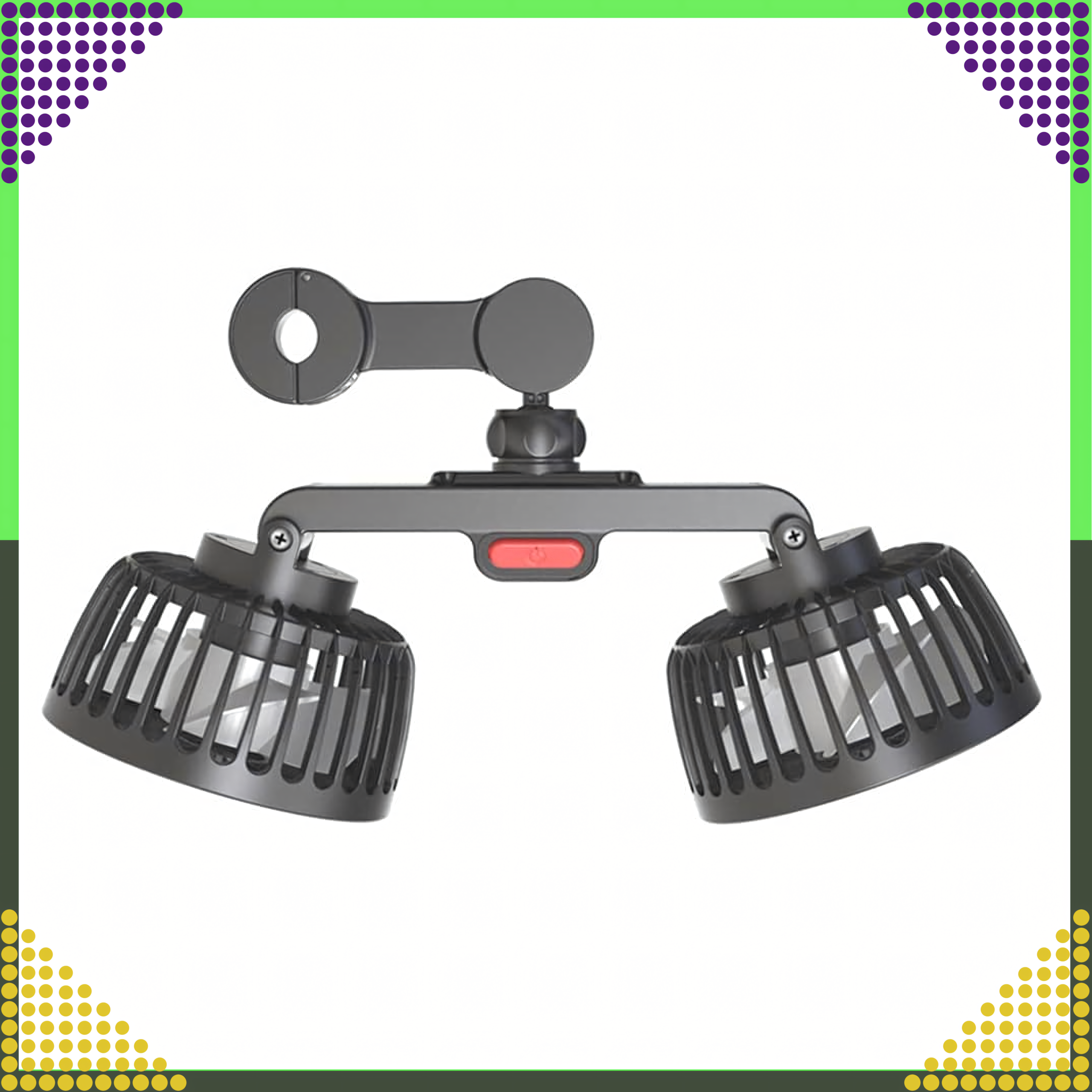 Car Fan Rotary Dual Fan for Cars Powerful 360° USB