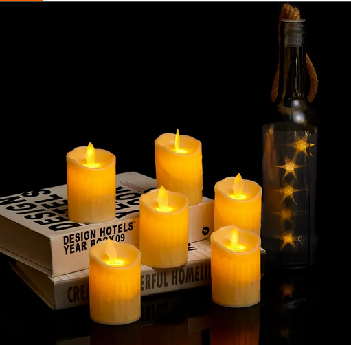 240x LED Candle Insert for Grave Light Flame Effect Candle 11cm Set with Batteries
