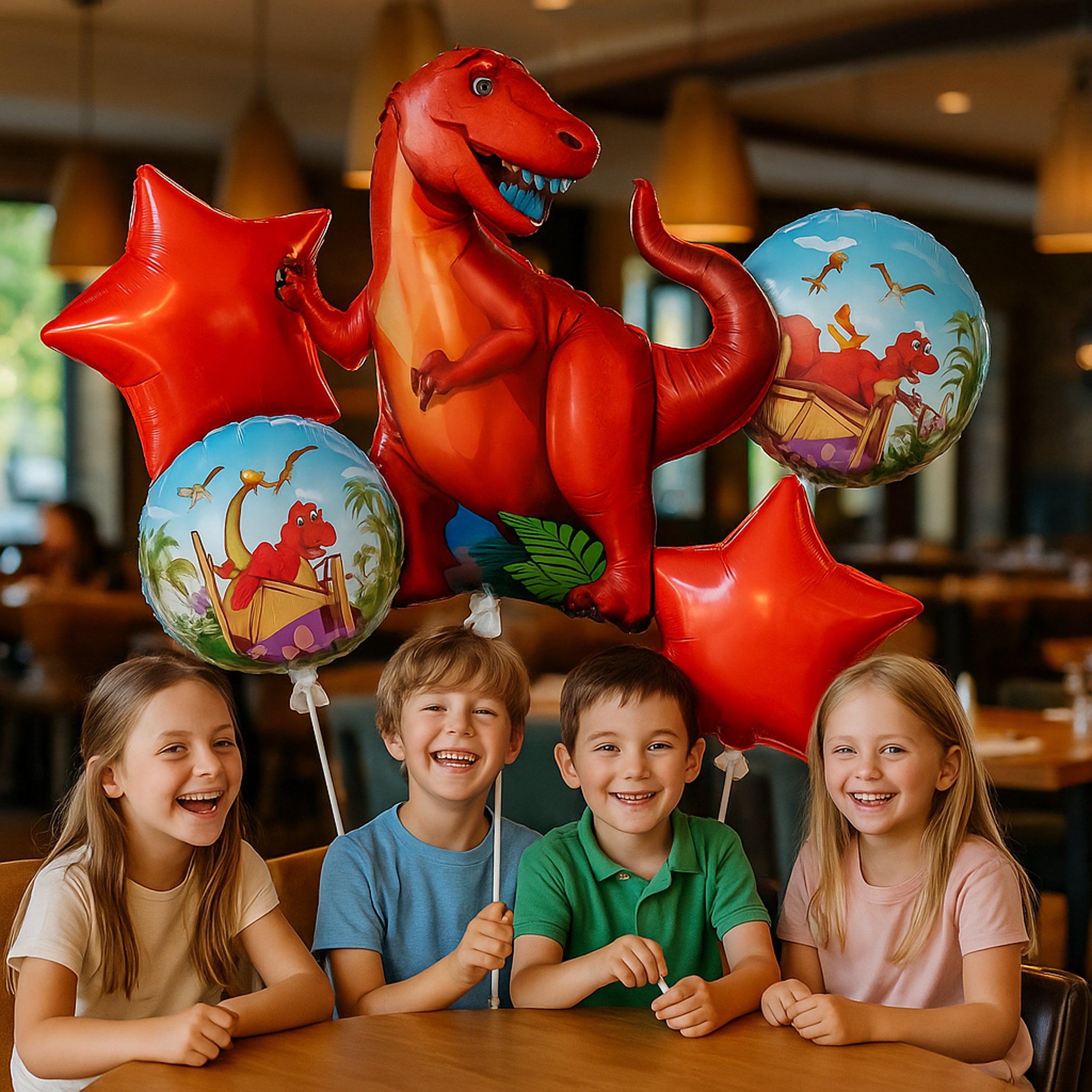 Dinosauruste sünnipäevalõhupallide komplekt sünnipäevadeks ja sünnipäevapidudeks 5 tk