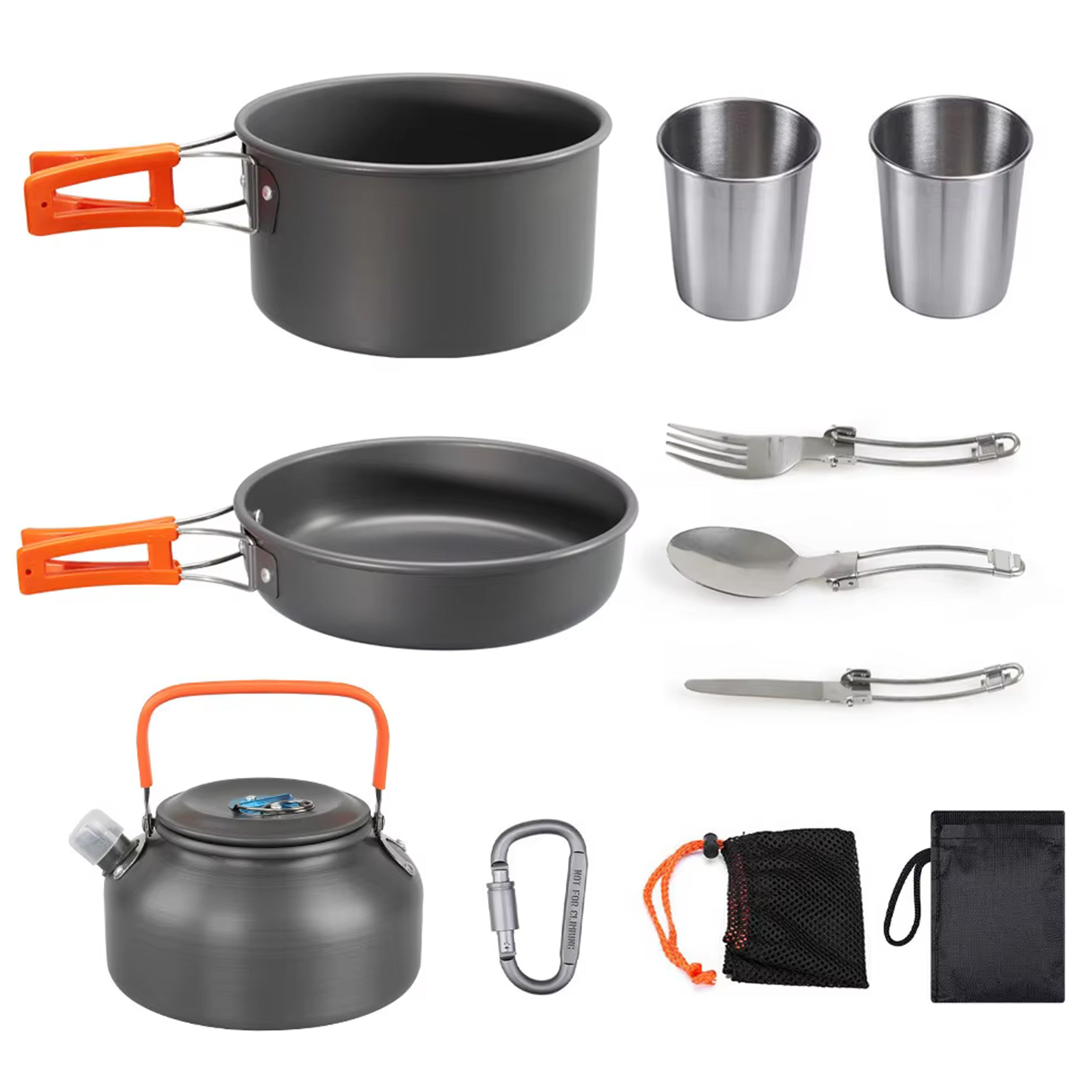 LARGE SURVIVAL SET CAMPING UTENSIL TOURIST POTS XXL FRYING PAN
