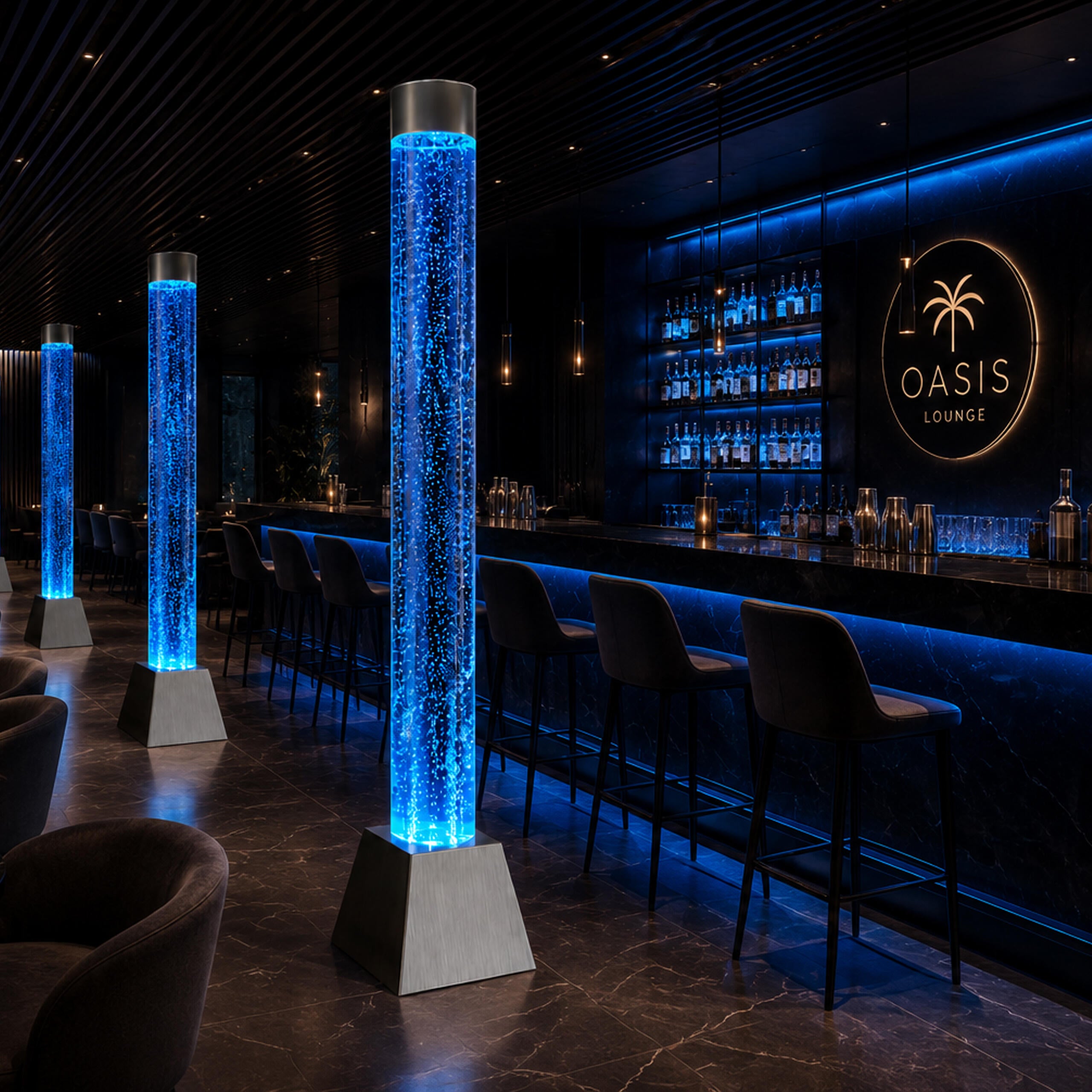 Water Bubble LED RGB Floor Lamp Column 180x15cm with Remote Control