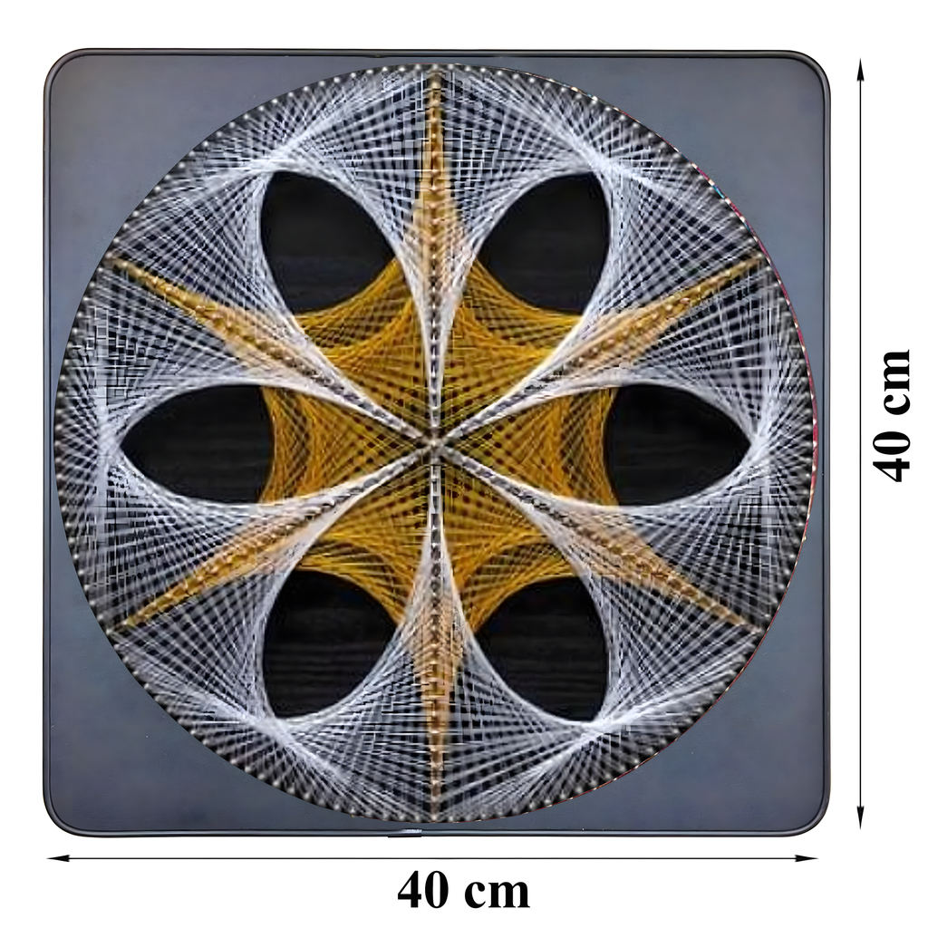 Loominguline komplekt niidikunsti põimimiseks, niidipildi raam 40x40 cm