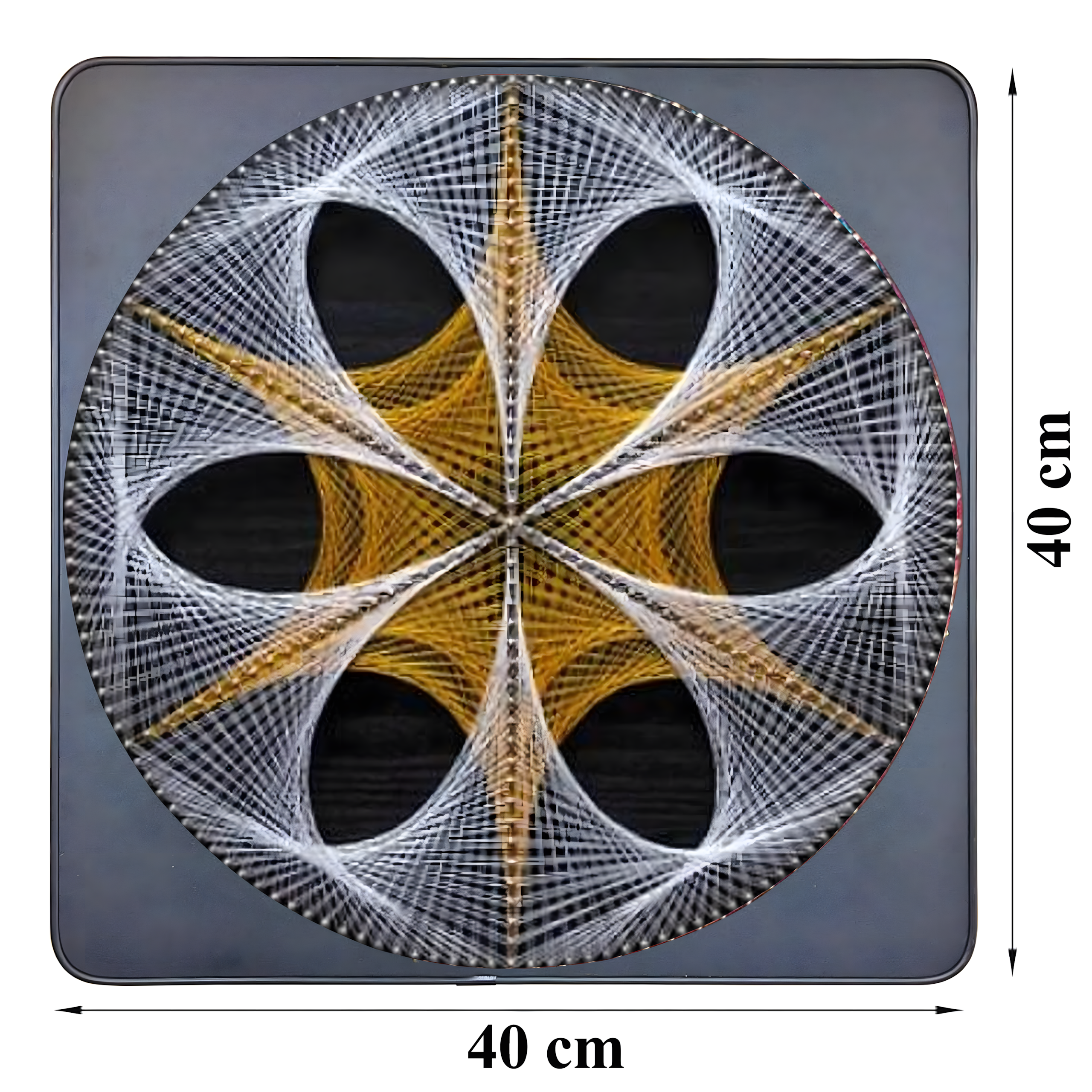 Loominguline komplekt niidikunsti põimimiseks, niidipildi raam 40x40 cm