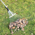 Adjustable Metal Garden Fan Rake for Leaves and Grass with Handle