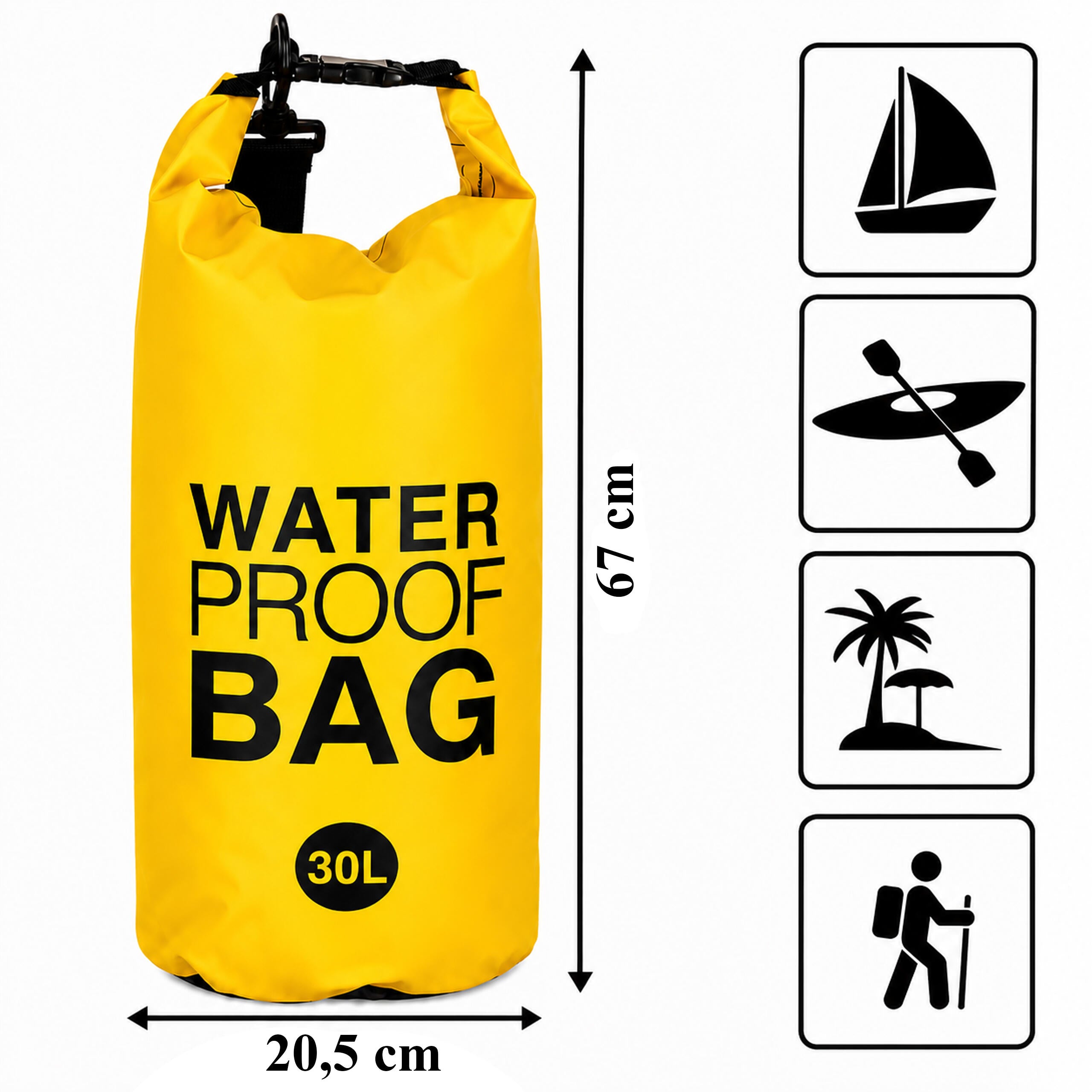 Veekindel kuivkott purjetamiseks, kajakile, SUP-ile, matkamiseks 30L