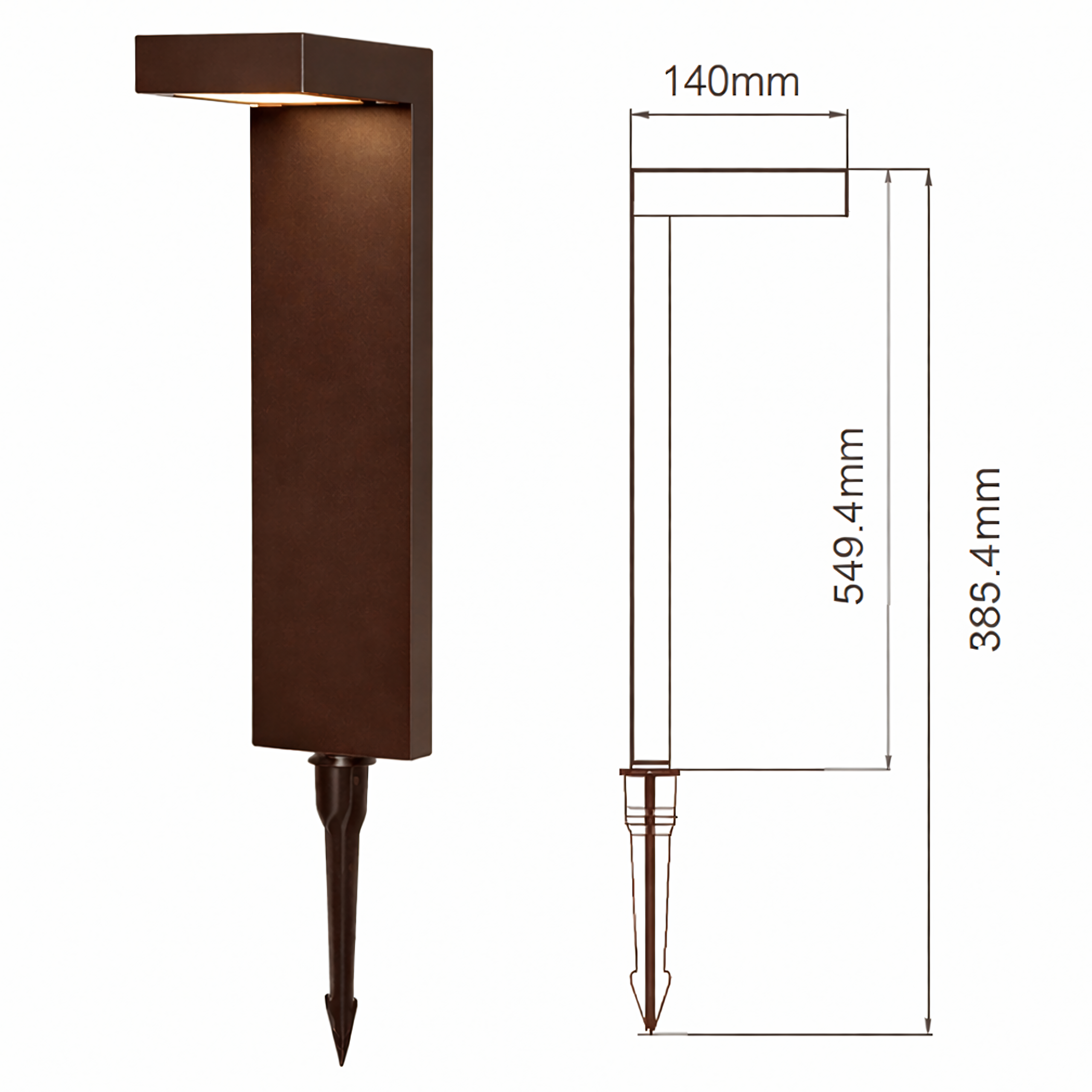 Päikese LED aiavalgustid maapiigiga hämarikuanduriga 55cm 2 tk